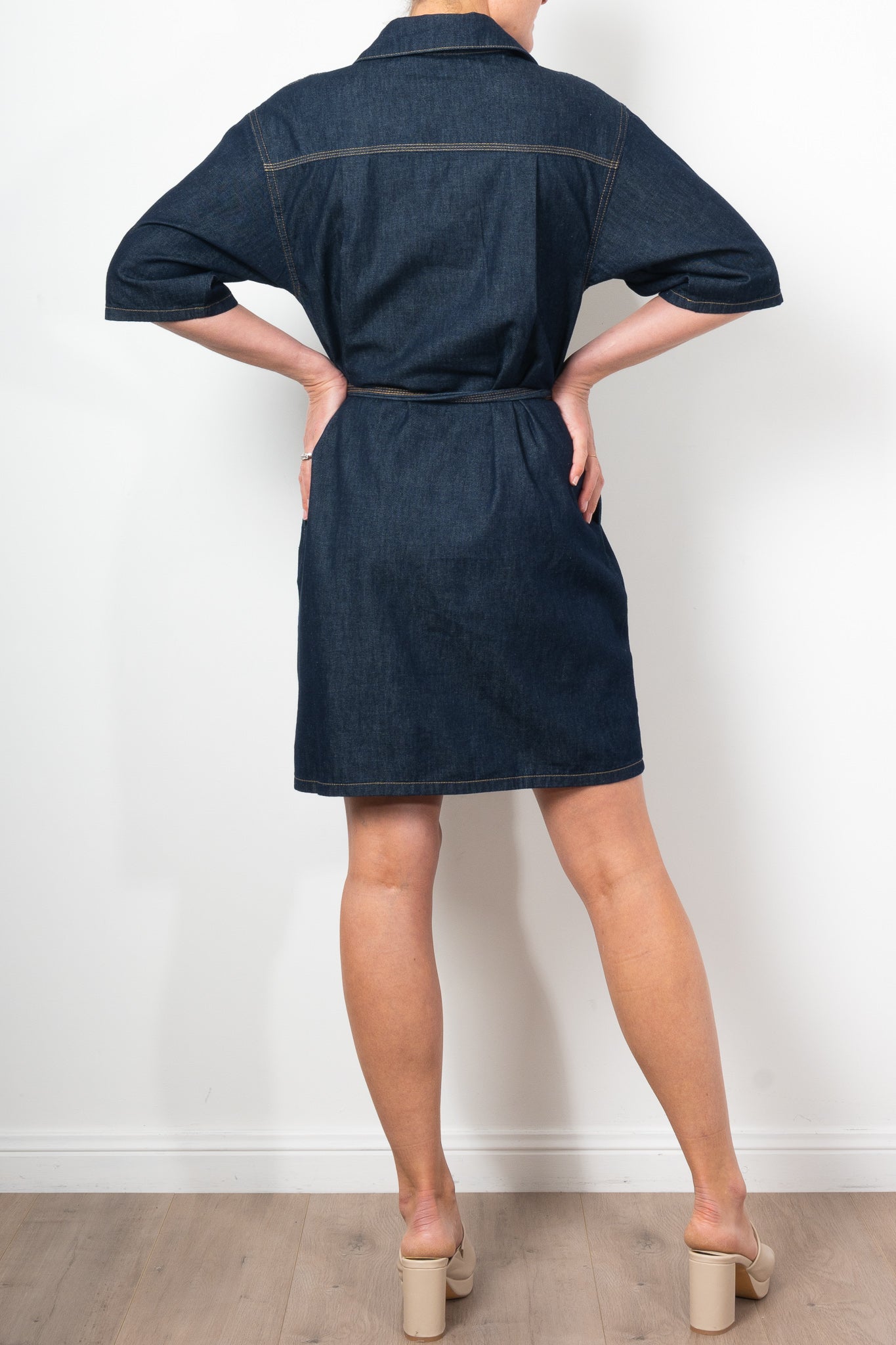 ELK Denim Pocket Dress for Women - Stylish Casual & Workwear - Perfect for Office, Date Night & Everyday Outfits