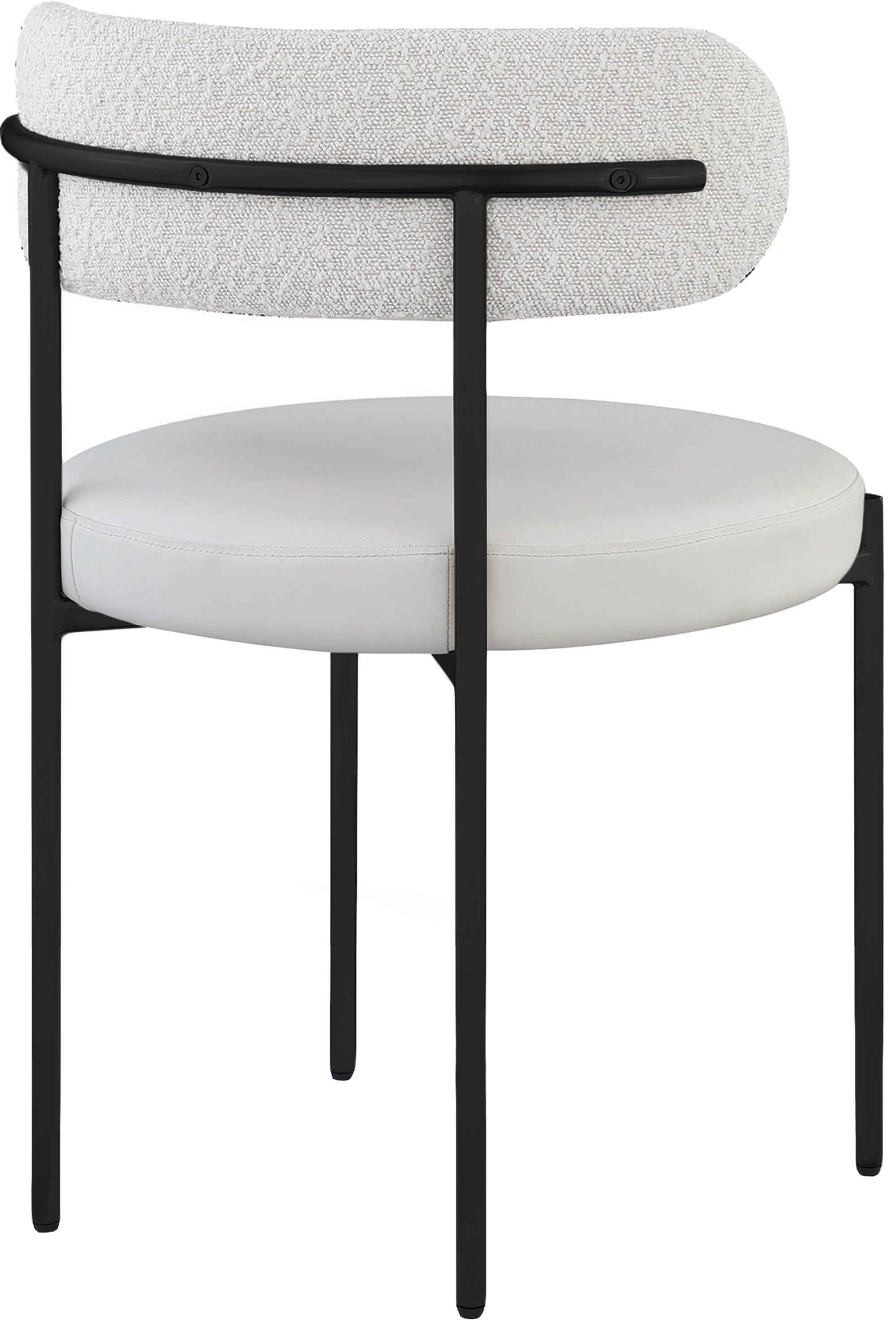 Vegan Leather & Boucle Fabric Dining Chair - Modern Comfort for Home, Office & Restaurant Use