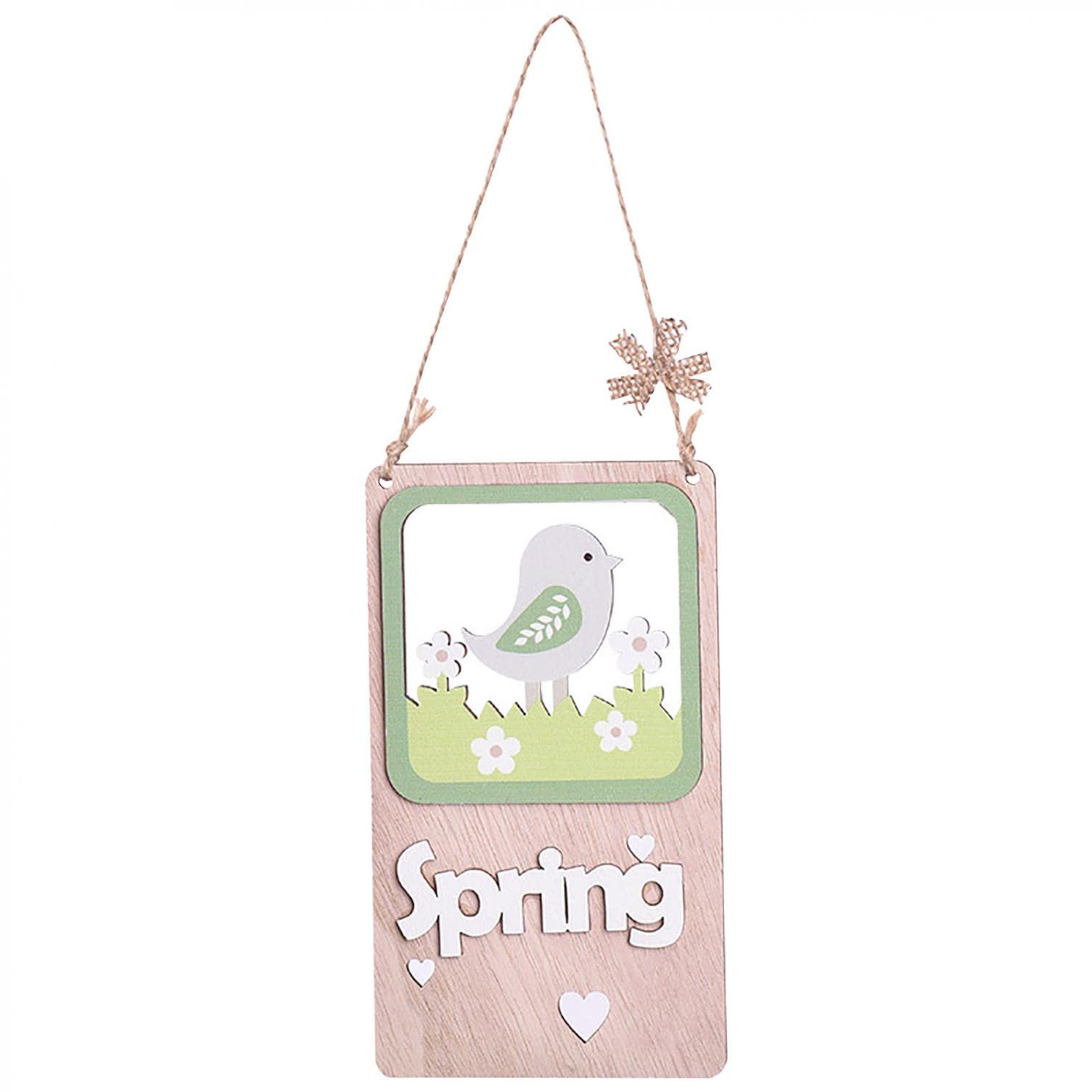 Easter Wreath for Front Door - Wooden Bunny Letter Hanging Decor with Spring Floral Accents | Outdoor Home Garden Patio Decoration | Perfect for Easter Party Favors & Spring Celebrations