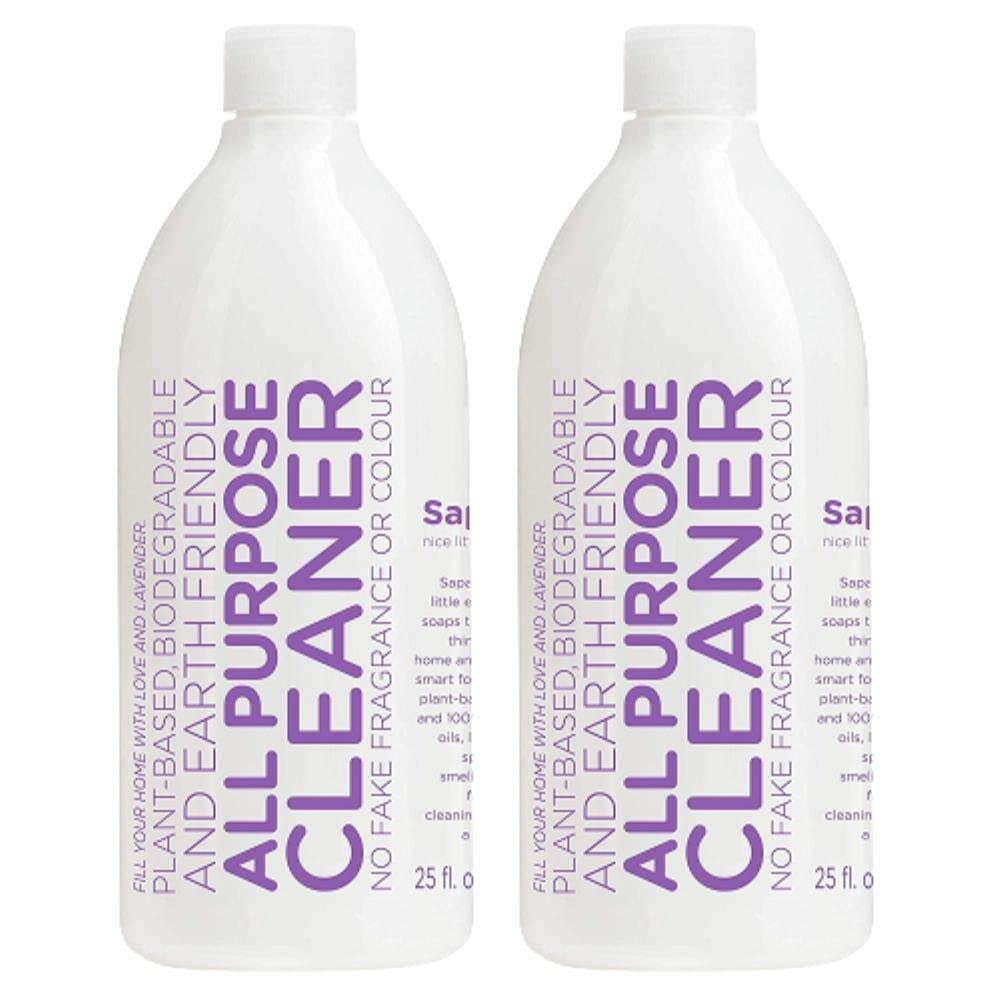 **Natural All-Purpose Cleaner Concentrate Refill - Sweet Lavender & Lime Scent (25 Fl Oz, 2 Bottles) - Floor, Counter, Kitchen & Bathroom Cleaner for Home & Office Use**
