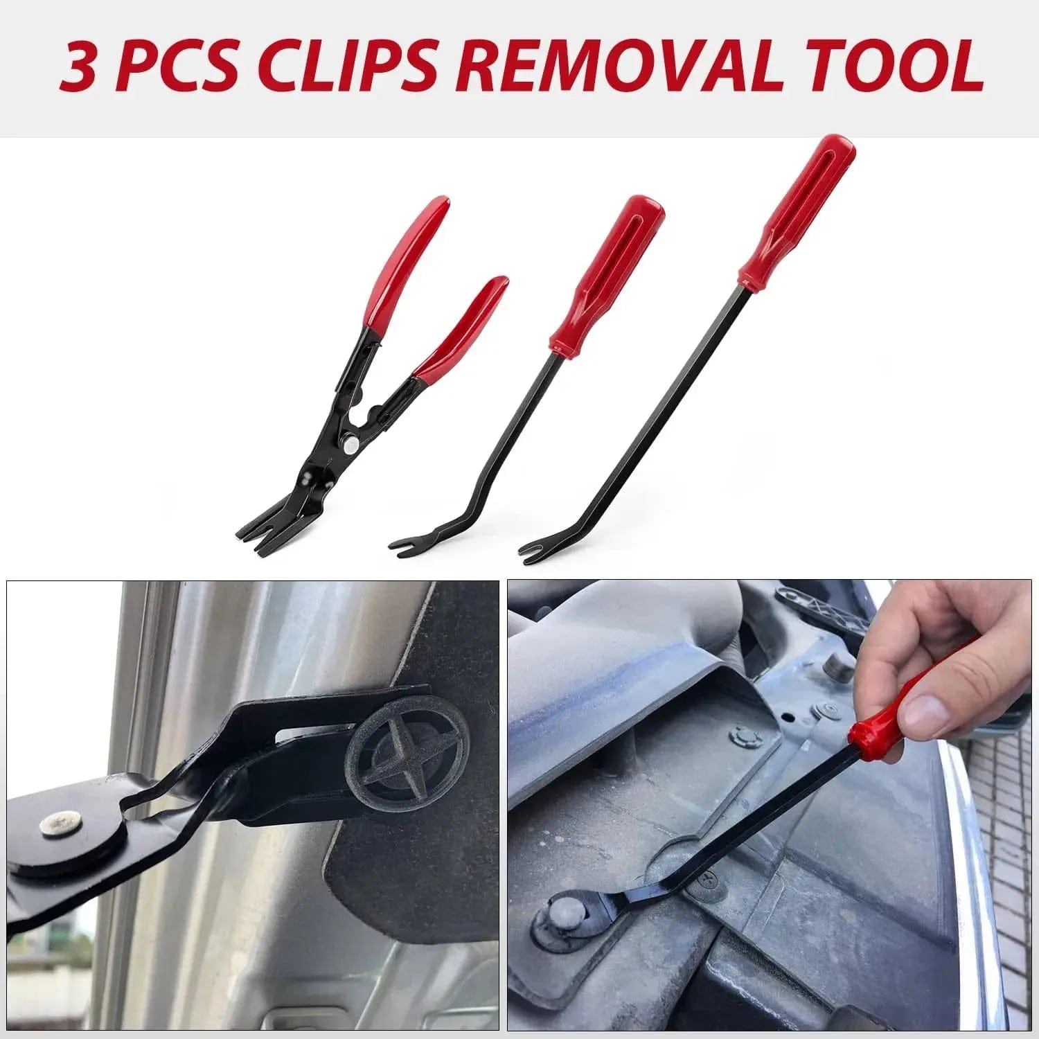 88 Pcs Car Trim Removal Tool Kit - Red Automotive Panel Clip Pry Tool Set for Door Dash Interior Repair & Installation - Perfect for DIY Car Detailing & Maintenance