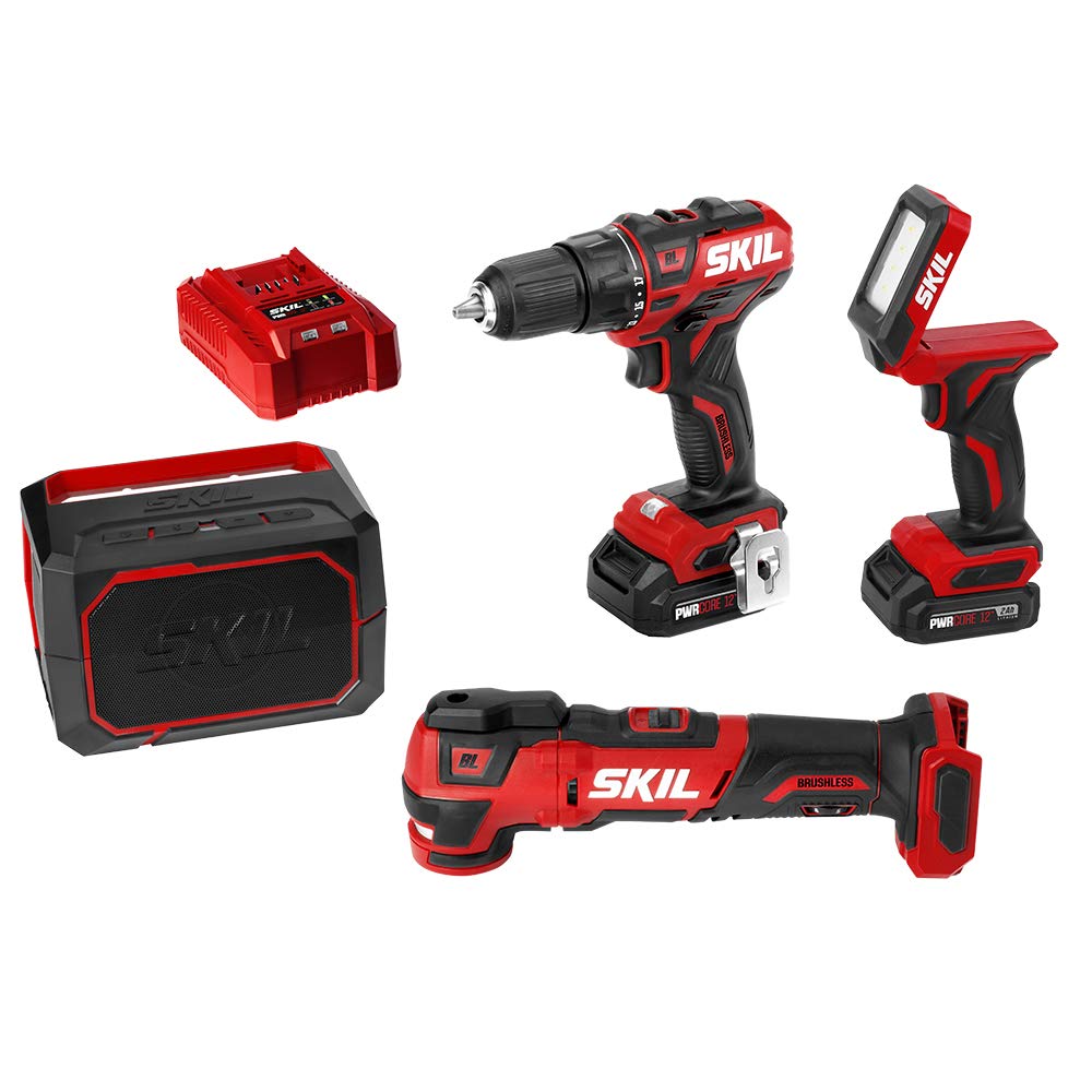 SKIL 4-Tool Combo Kit with Pwrcore 12 Brushless 12V 1/2