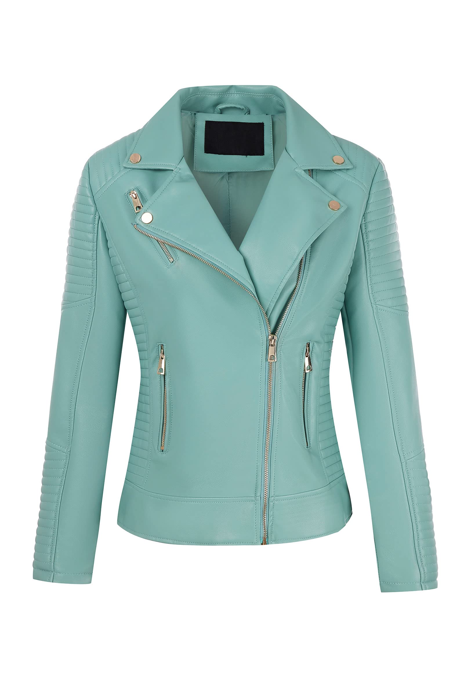 Bellivera Women's Faux Leather Jacket - Lightweight Motorcycle Coat for Spring 2025 | Trendy Casual Outerwear for Biker Style, Street Fashion & Everyday Wear