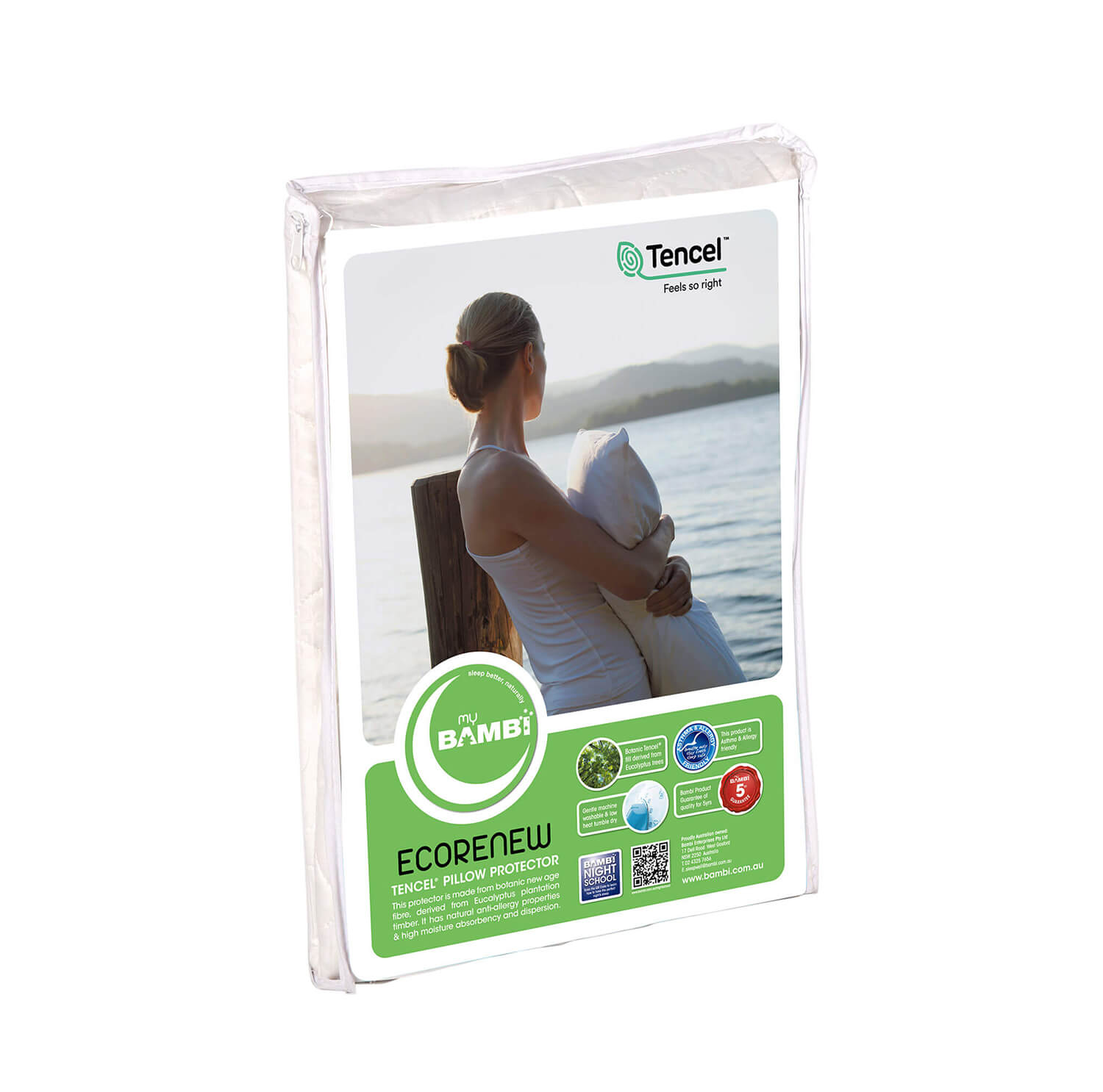 Eco-Friendly Tencel® Pillow Protector - Hypoallergenic & Breathable Bamboo Cover for All Sleeping Positions | Perfect for Allergy Sufferers & Hot Sleepers