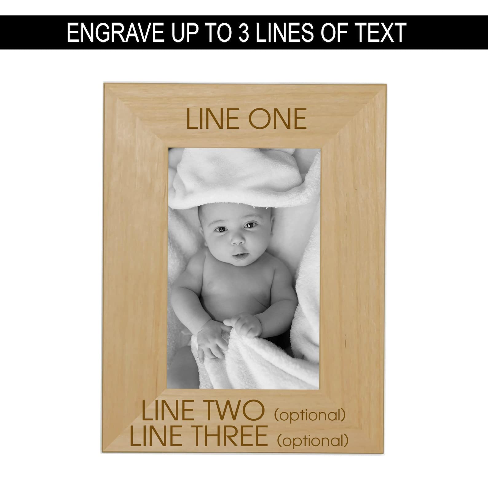 Custom Engraved 4x6 Inch Vertical Photo Frame - Personalized Picture Frame for Weddings, Anniversaries & Home Decor - Perfect Gift for Loved Ones