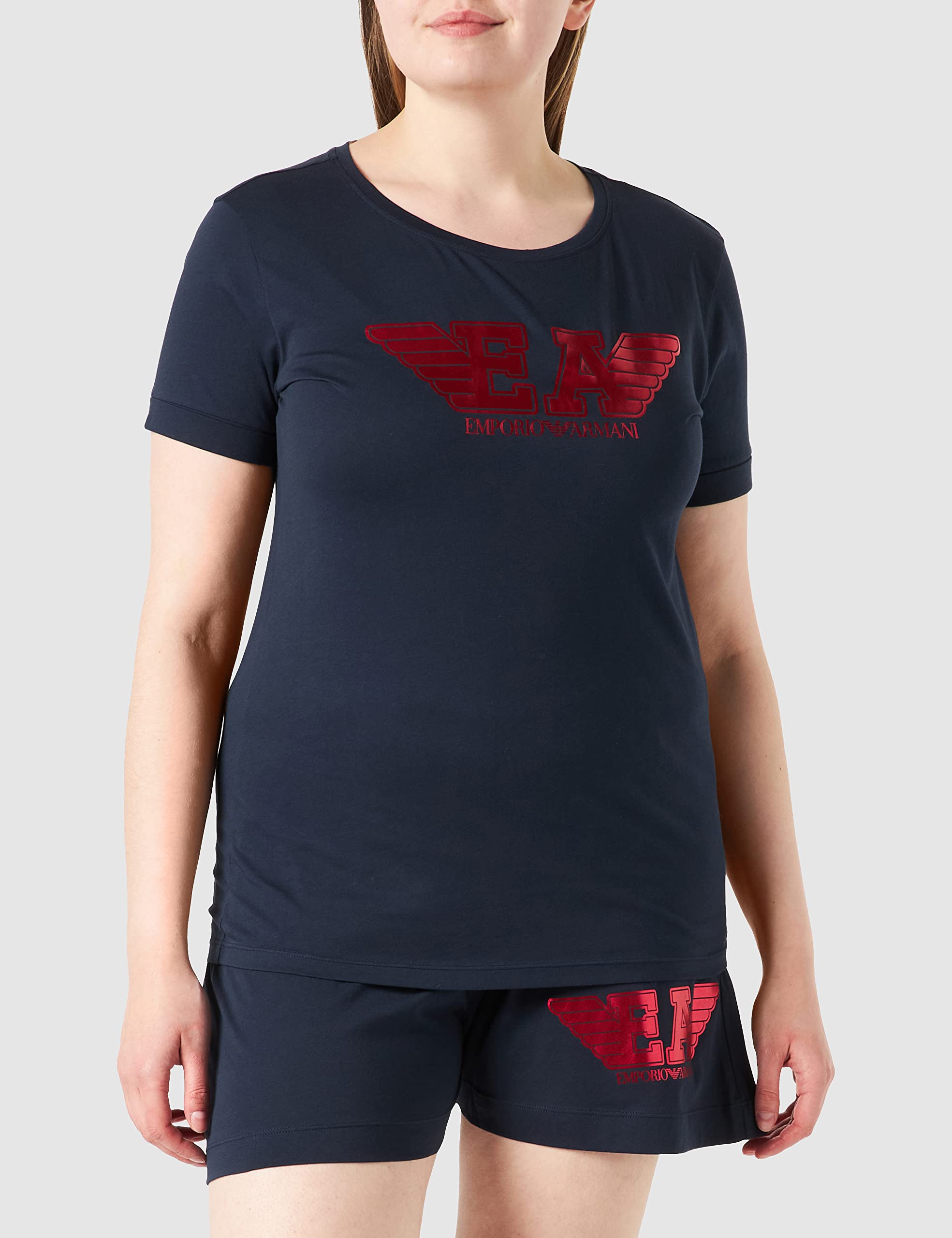Emporio Armani Women's Logo Mania Pajama Set - Soft Cotton Sleepwear for Women - Perfect for Lounge, Sleep & Travel