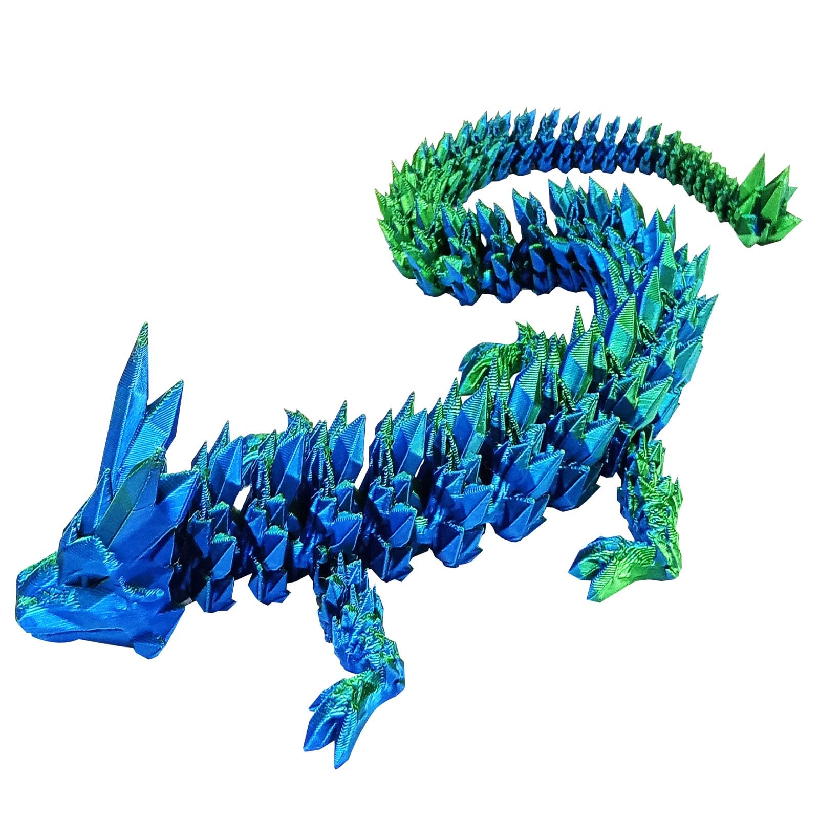 3D Printed Dragon Egg Fidget Toy - Articulated Dragon Desk Decor for Autism & ADHD Relief (Cyanine) - Easter Gift Idea