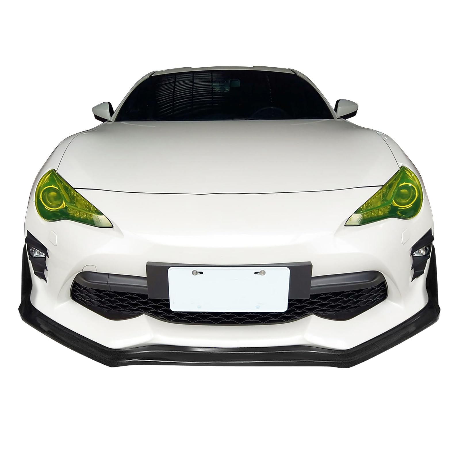 IKON MOTORSPORTS 2PCS Front Bumper Lip Splitter Winglet + Front Bumper Lip for 2017-2020 Toyota 86 | PU Unpainted Black CS Style Body Kit | Enhances Aerodynamics & Protects Bumper | Perfect for Street Racing & Car Shows
