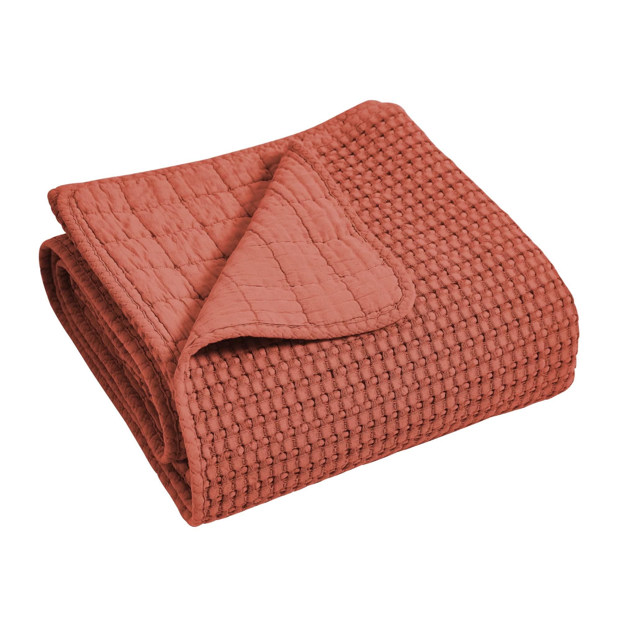 Levtex Home Mills Waffle Throw Blanket - 100% Cotton Waffle Weave - 50