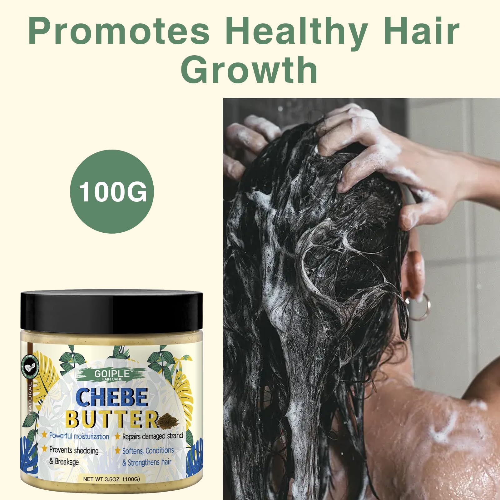Chebe Hair Growth Butter for Men & Women – Deep Moisturizing Chebe Hair Grease for Dry Hair Treatment, Thickening & Strengthening | Natural Hair Care for Growth, Hydration & Repair – Perfect for Daily Use, Protective Styling & Natural Hair Revival