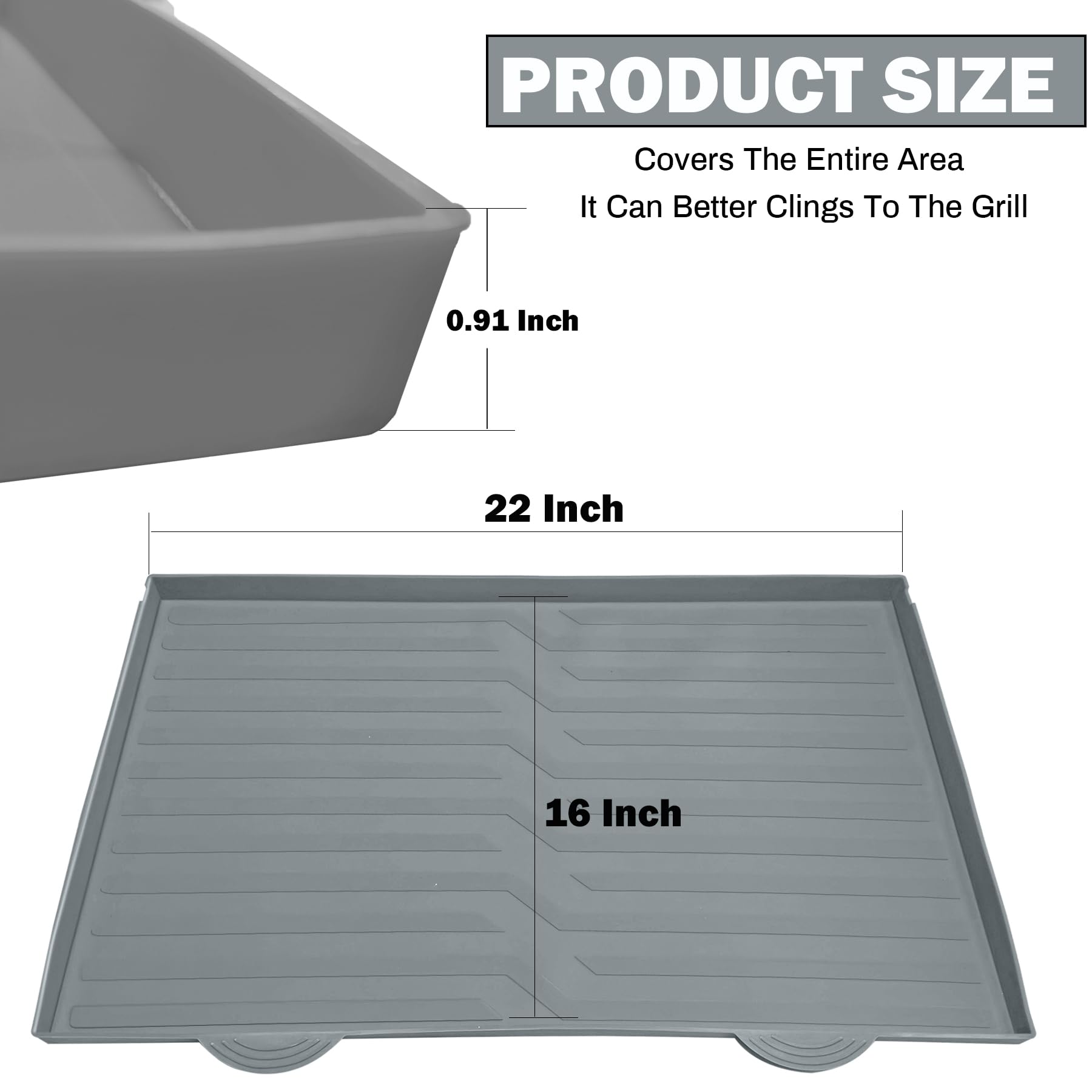 Blackstone Griddle Silicone Mat - Heavy Duty Food Grade Cooking Mat for Outdoor Grills - Protects from Rodents, Insects, Debris & Rust - 22 Inch Gray All Season Protective Cover - Perfect for Camping, Backyard BBQs & Tailgating