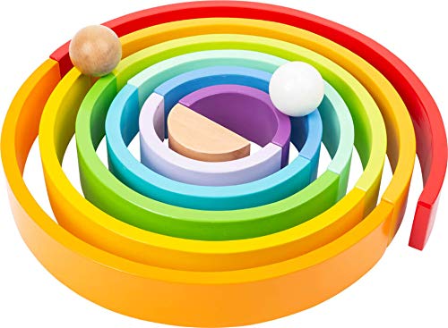 Small Foot Wooden Rainbow Blocks XL - 12-Piece Set with 2 Balls for Kids & Kindergarten Play