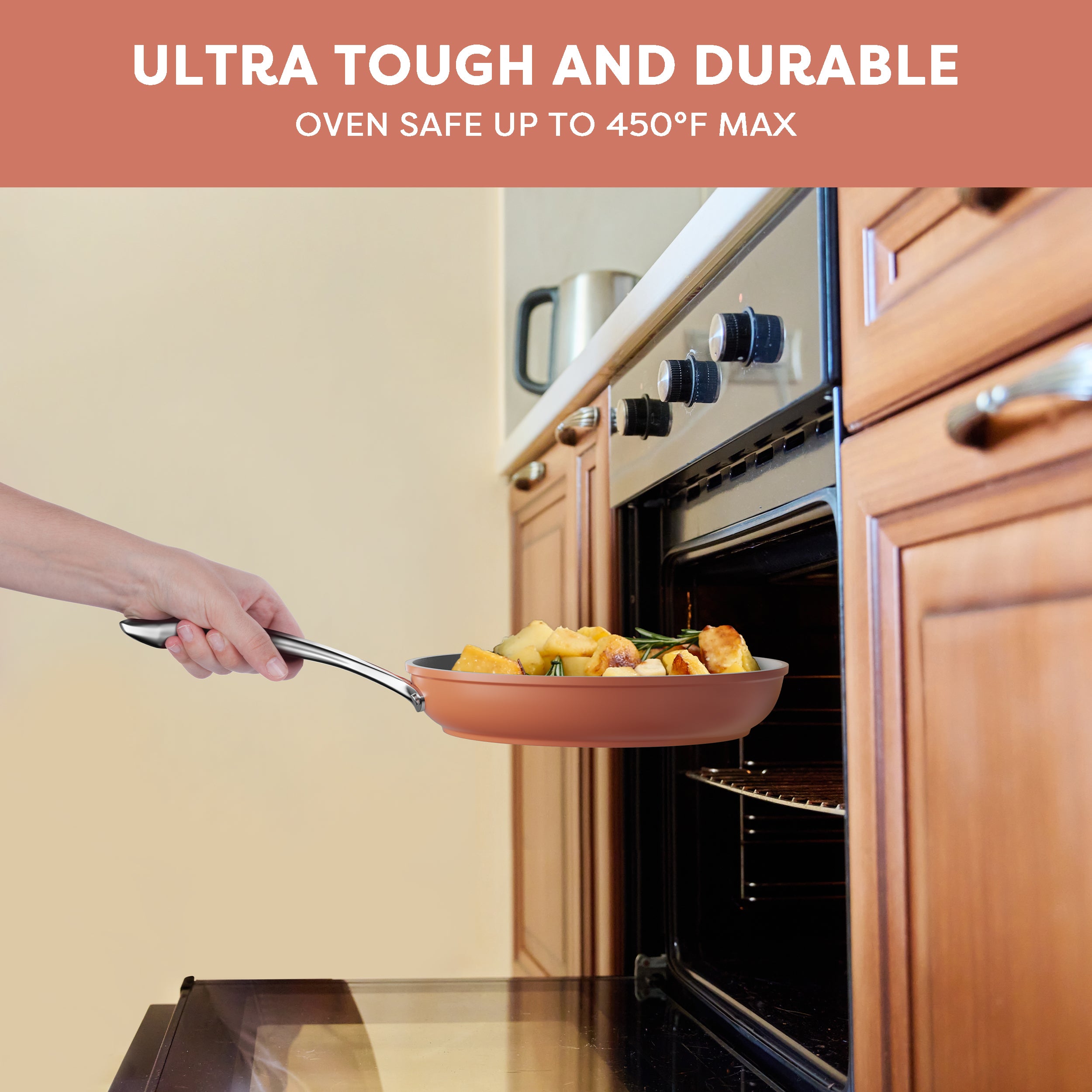 Ciarra Beyond Cookware Mini Duo Set - Nonstick Orange Cookware for Small Kitchens | Perfect for Baking, Frying & Serving Appetizers