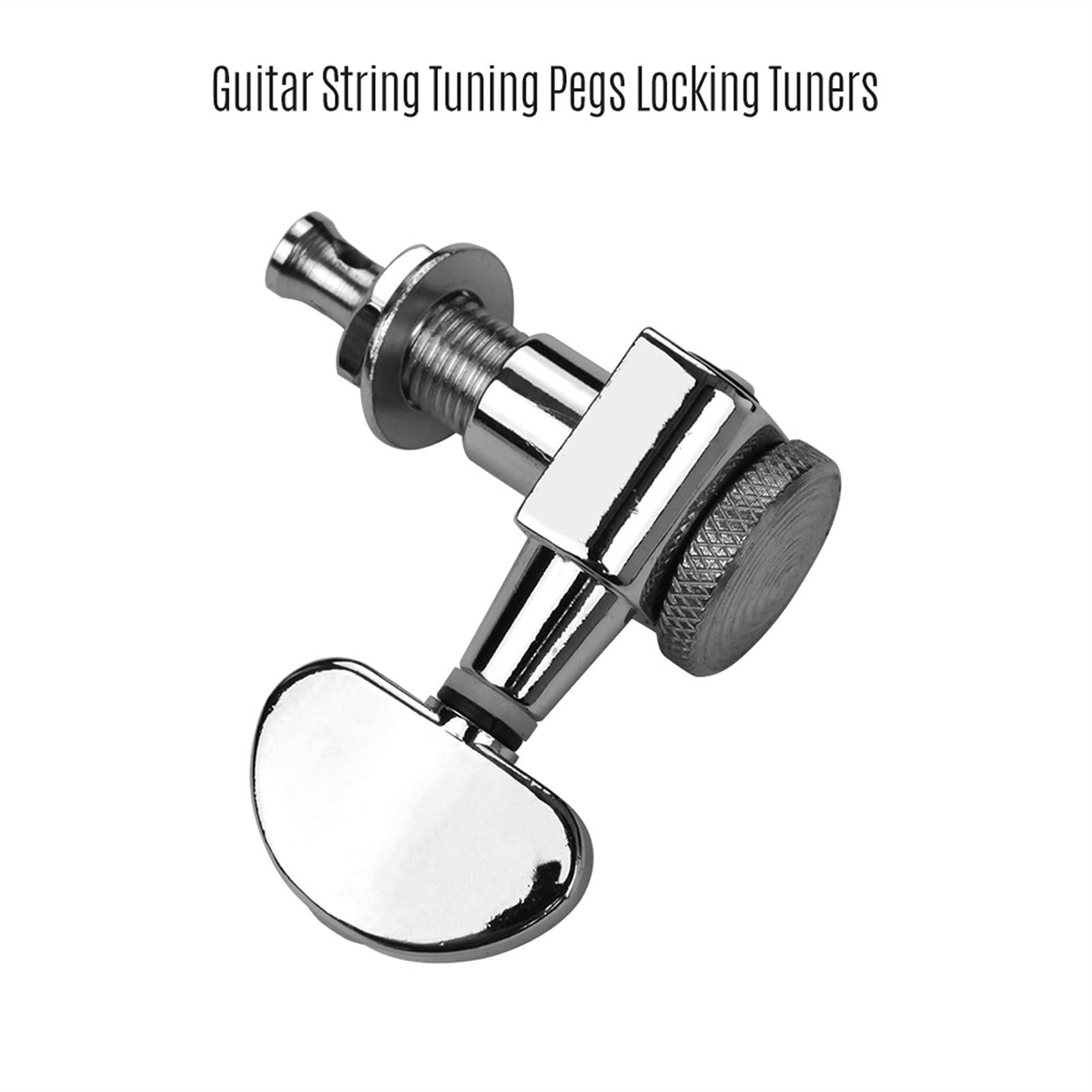 4 Chrome Sealed Guitar Tuning Pegs - 2 Left + 2 Right Bass Guitar Machine Heads with Knobs | Premium Tuners for Smooth String Adjustments | Perfect for Electric & Acoustic Bass Guitars