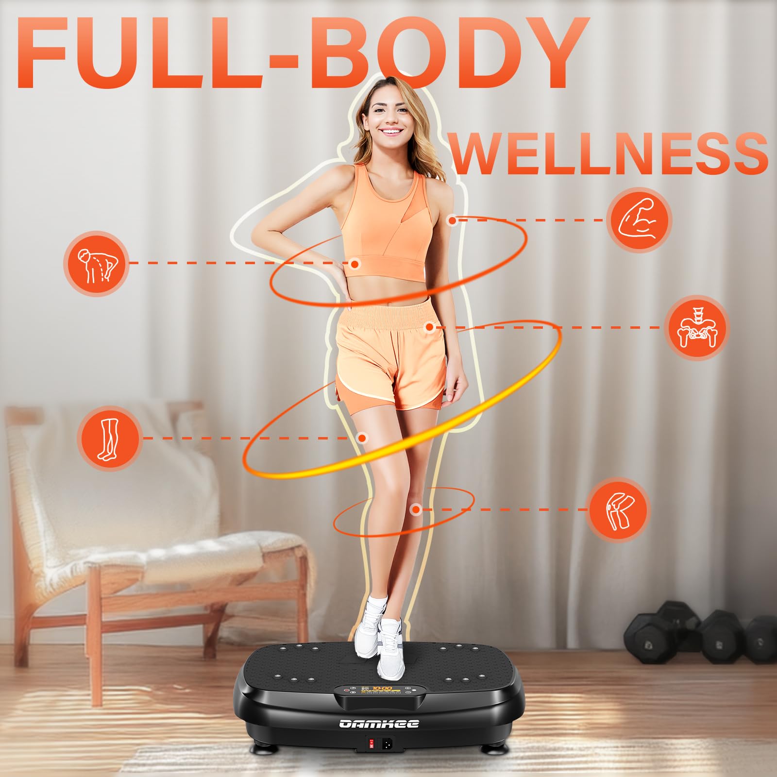 2025 Newest Vibration Plate Exercise Machine - Triple Motor Full Body Workout Equipment for Weight Loss, Lymphatic Drainage & Muscle Toning | 450 lbs Capacity with Magnetic Acupoints Technology | Perfect for Home Gym, Physical Therapy & Post-Workout Recovery