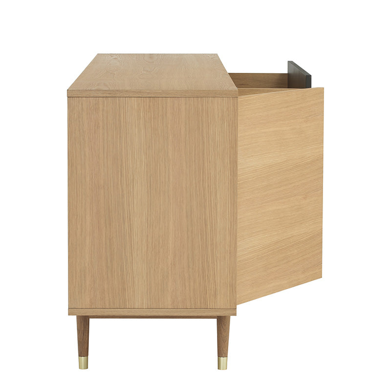Houston 200cm Oak & Grey Sideboard Buffet Cabinet - Modern Dining Room Storage for Dishes, Linens & Entertaining Essentials