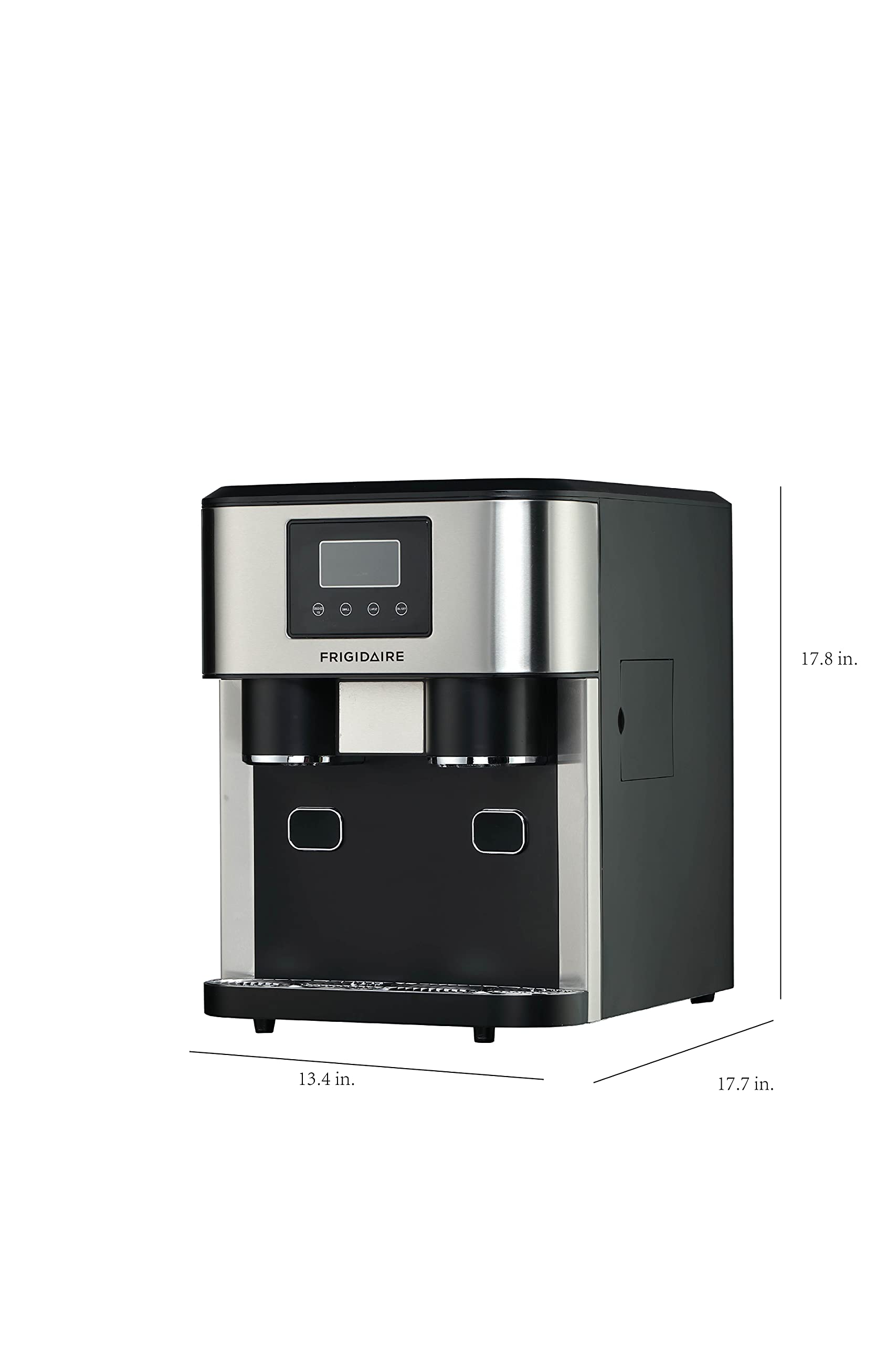 Frigidaire EFIC245-SS 3-in-1 Countertop Ice Maker & Crusher - 33 lbs/24H, Dual Function (Crunchy Nugget & Cube Ice), Built-in Water Dispenser - Perfect for Home Bars, Parties, and Office Use