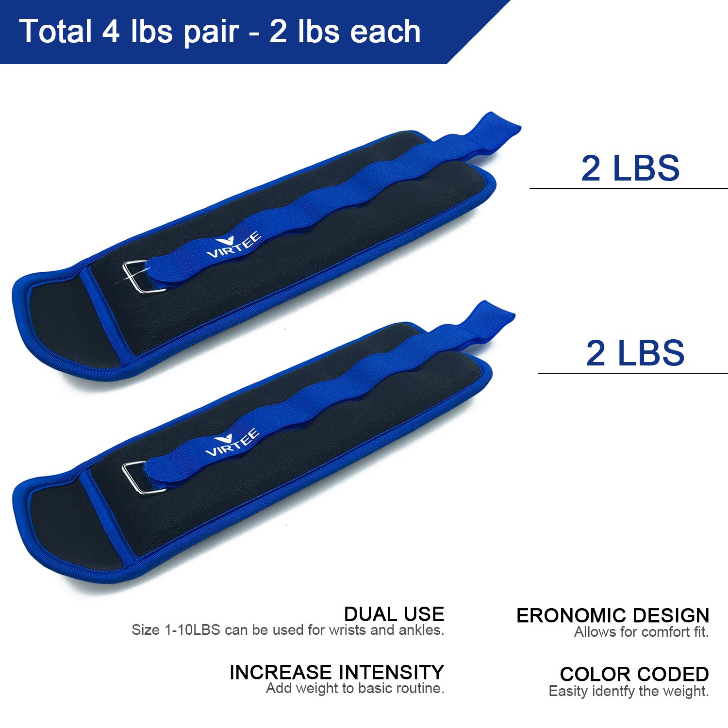 Adjustable Ankle & Wrist Weights for Women, Men & Kids - 1lb to 10lb Arm & Leg Weight Set for Running, Jogging, Gym, Physical Therapy & Home Workouts - Perfect for Fitness Training, Rehabilitation & Strength Building