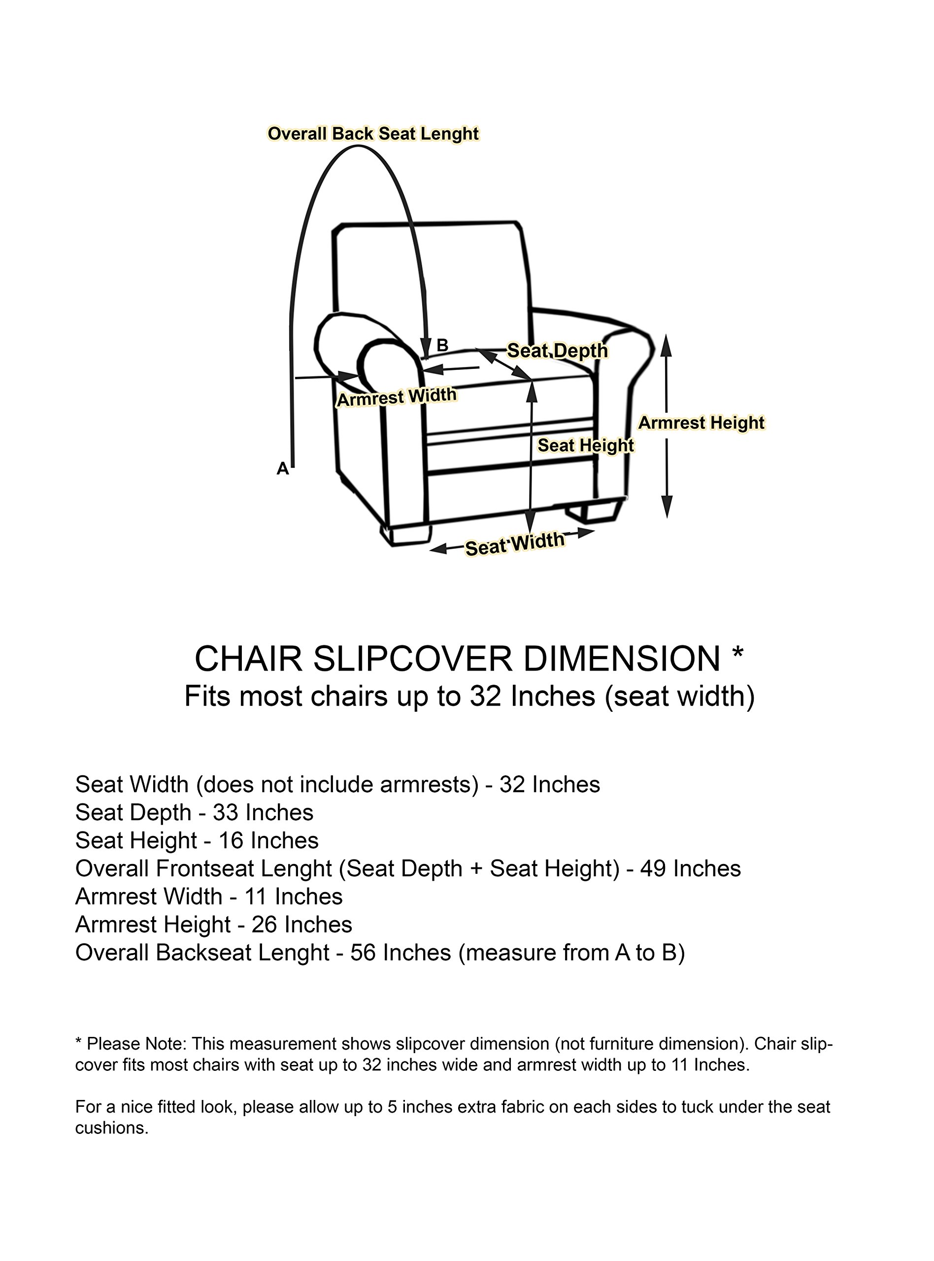 Premium Microsuede Slipcover Furniture Protector - Soft Linen-Like Chair Cover, Taupe - Perfect for Living Room, Dining Room & Office Use