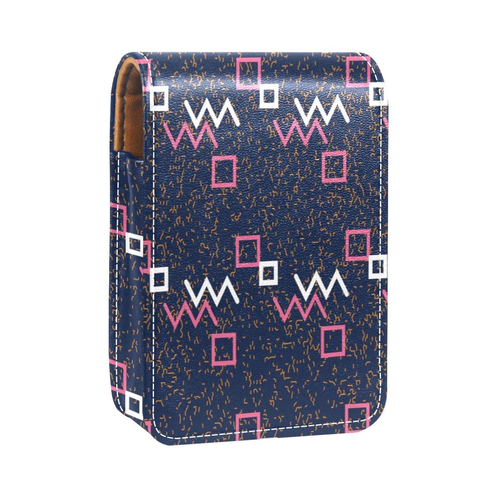 Personalized Lipstick Case - Portable Makeup Bag & Cosmetic Pouch Organizer with Abstract Geometric Pattern - Perfect for Travel, Home Storage & Gift Giving