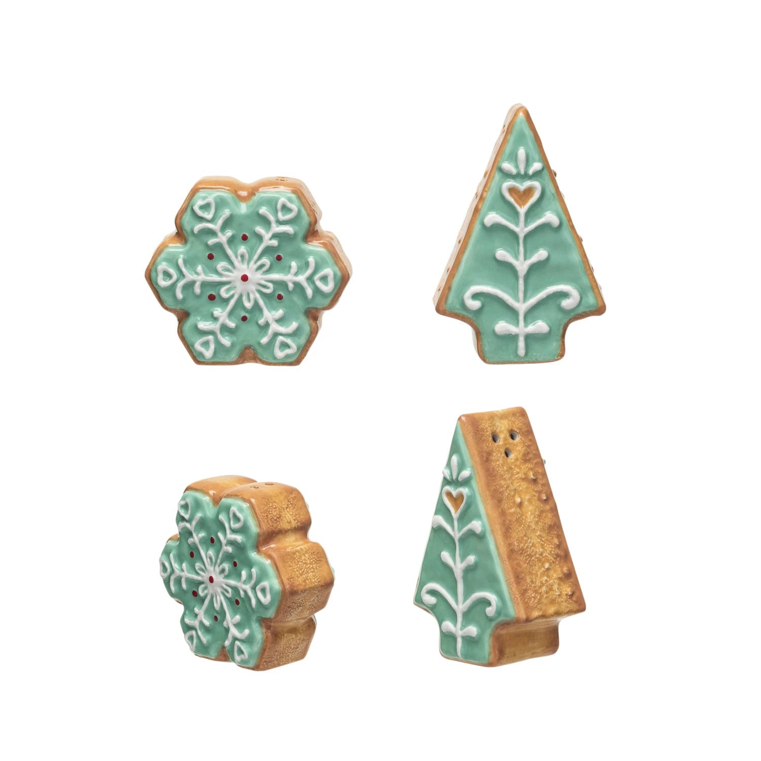Festive Christmas Cookie Shaped Salt and Pepper Shaker Set - Holiday Kitchen Decor & Dining Table Essentials for Baking Parties & Family Gatherings