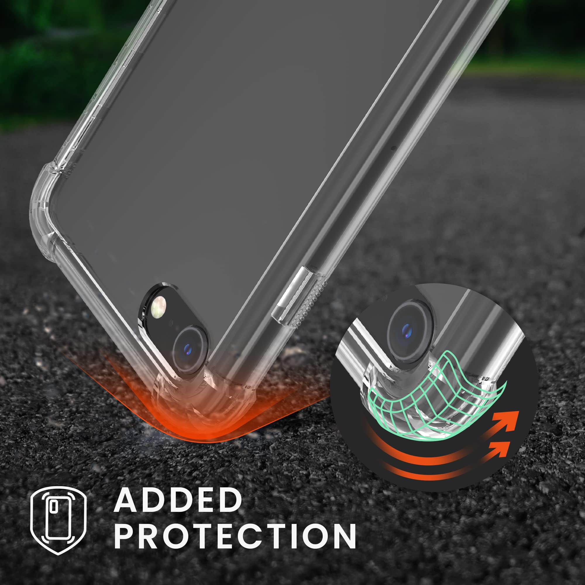 kwmobile Clear TPU Crossbody Phone Case Compatible with Apple iPhone SE (2022/2020) & iPhone 8/7 - Protective Cover with Adjustable Lanyard Strap (Black/Transparent) - Perfect for Travel, Shopping & Outdoor Activities