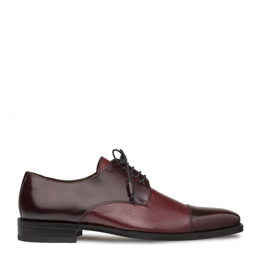 Mezlan Soka Burgundy Cap Toe Dress Shoes for Men - Premium Leather Oxfords for Business, Weddings & Formal Occasions