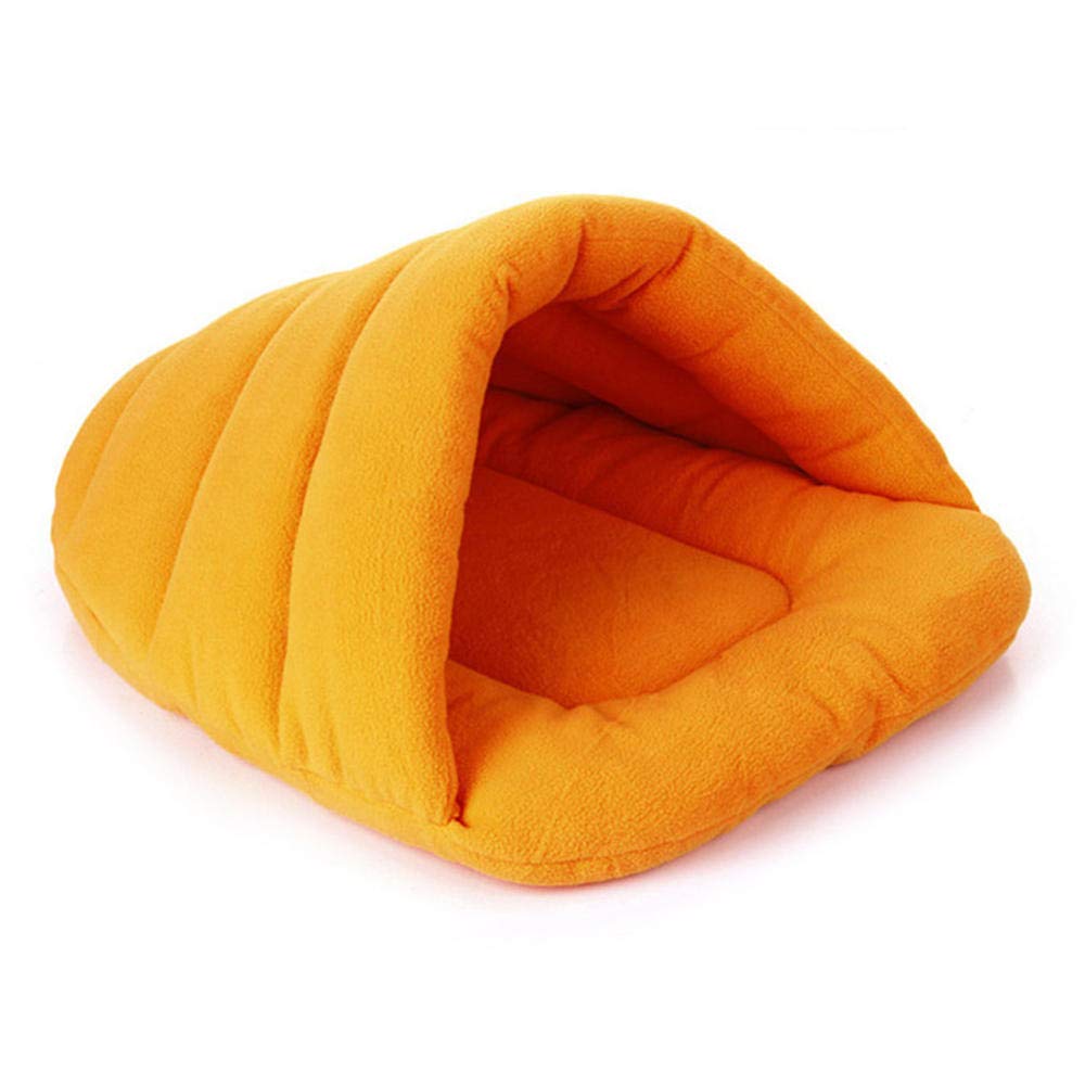 **Warm Orange Pet Bed for Cats & Dogs - Heated Slipper-Style Sleeping Cushion with Soft Nest Cave - Cozy Winter Dog House & Cat Mat (1PC, Medium) - Perfect for Indoor Use, Cold Weather & Pet Comfort**