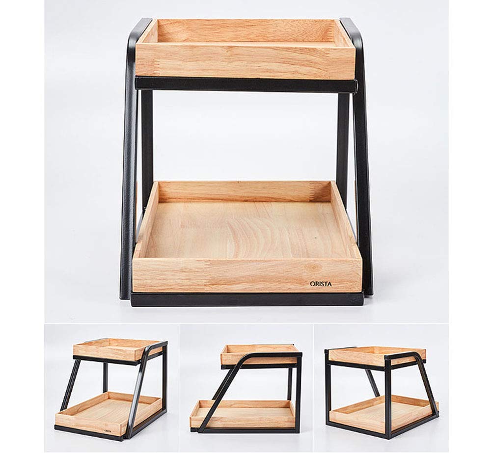 2-Tier Monaco Wood Bakery Display Stand - Snack & Pastry Organizer Shelf for Retail Stores, Bakeries, and Cafes - Perfect for Showcasing Bread, Desserts, and Baked Goods