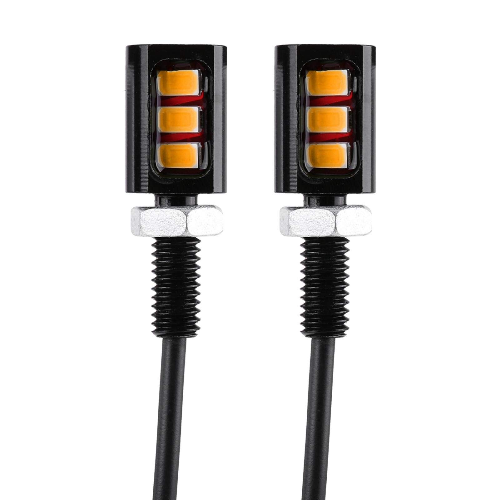 Aramox 12V 3LED Universal License Plate Light for Cars & Motorcycles - Yellow LED Bulbs, Easy Screw Bolt Installation - Perfect for Night Driving and Vehicle Customization
