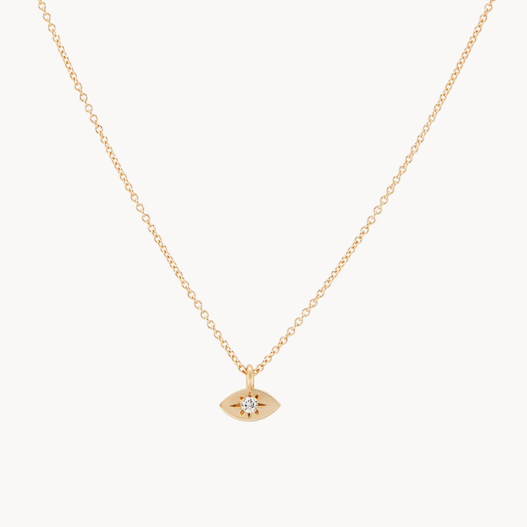 14K Yellow Gold Evil Eye Pendant Necklace - Protection Jewelry for Women, Gift for Her, Perfect for Everyday Wear & Special Occasions