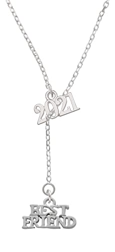 Delight Jewelry 2021 Best Friend Silvertone Lariat Necklace 18