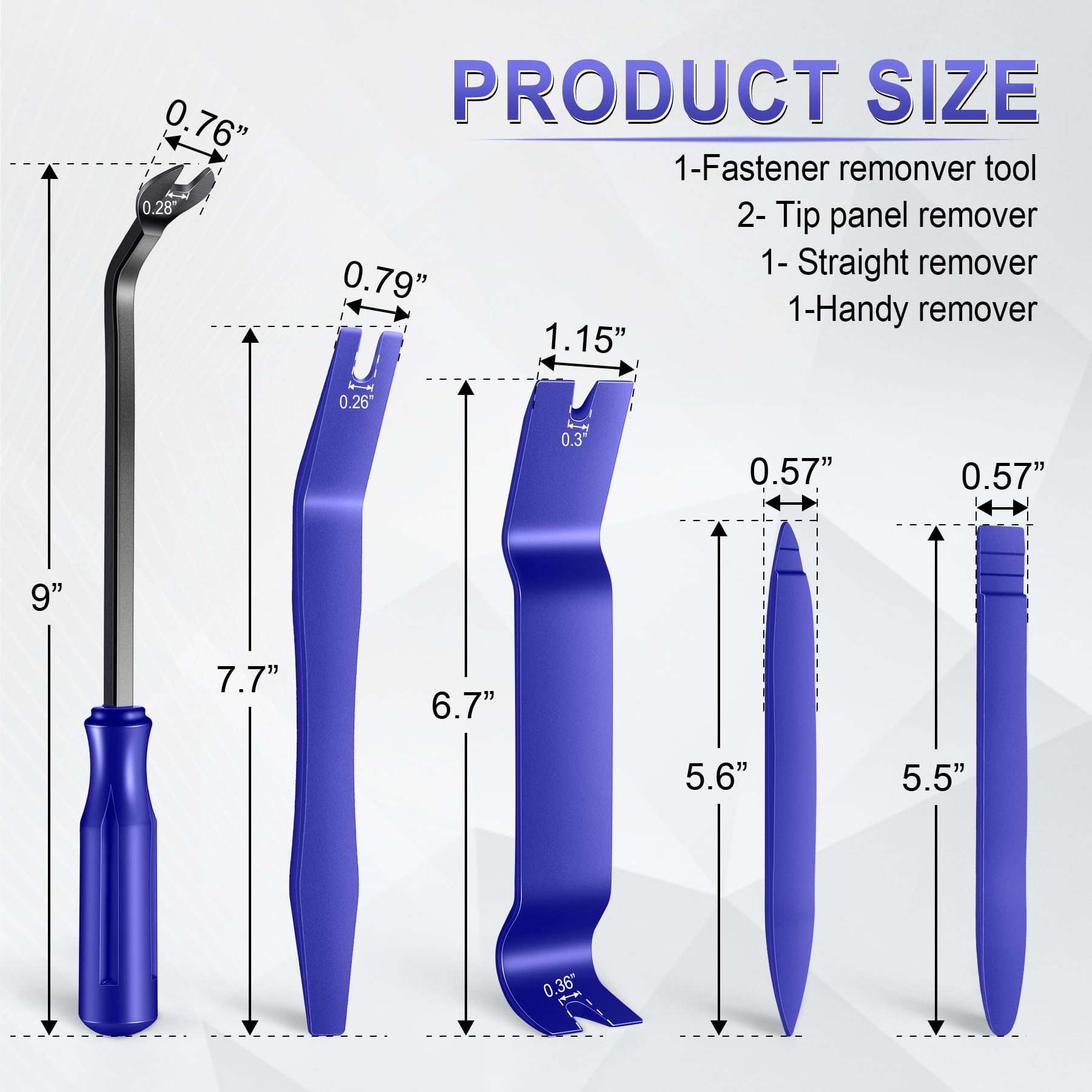 LivTee 5-Piece Auto Trim Removal Tool Kit - No Scratch Plastic Pry Tools for Car Interior Panel & Dash Fastener Removal - Professional Car Audio & Radio Installation Accessories (Blue) - Perfect for DIY Auto Repair, Vehicle Maintenance & Stereo Upgrades