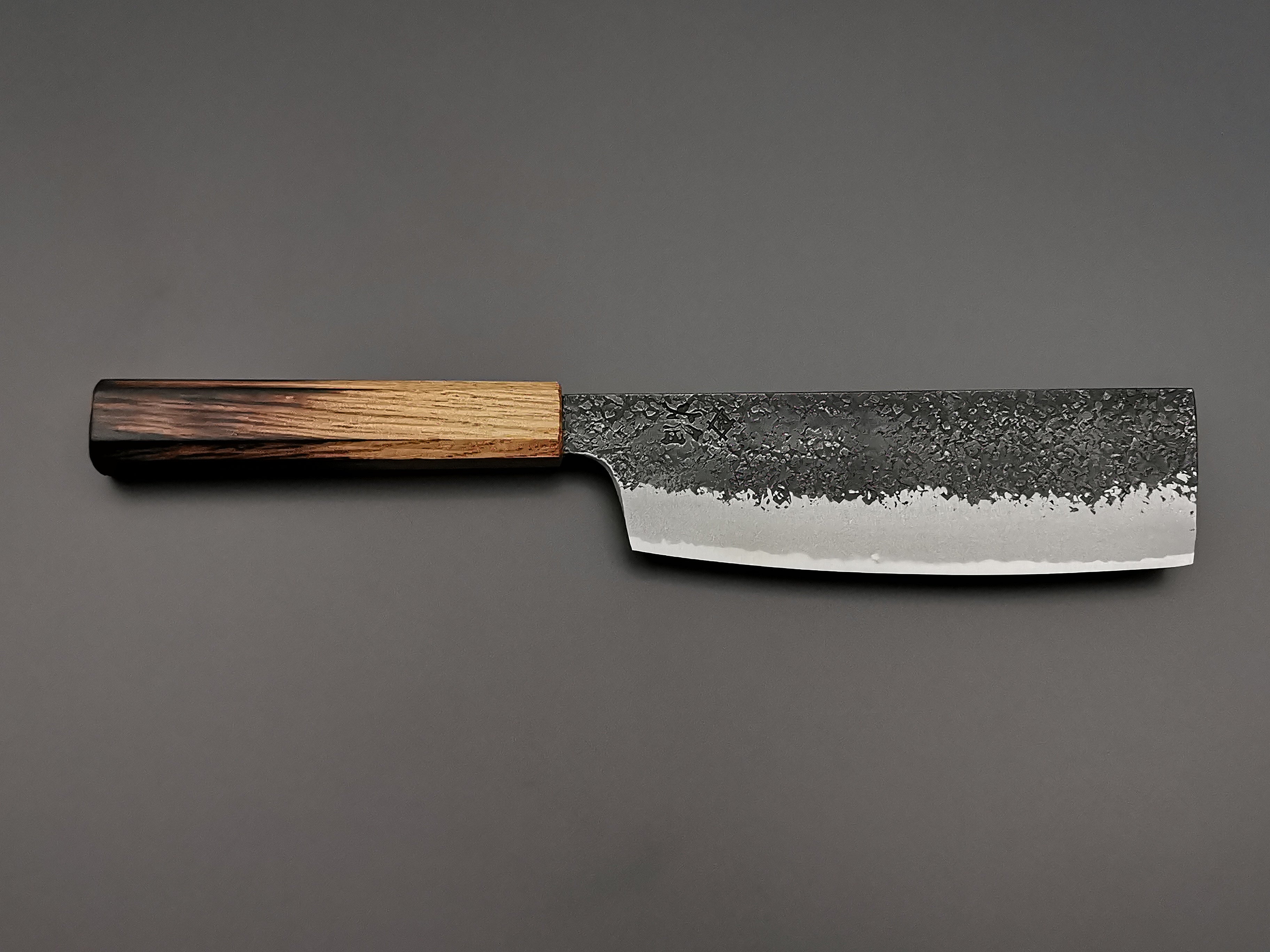 Premium Itsuo Doi Homura Guren Blue #2 Nakiri Knife - Japanese High-Carbon Steel Kitchen Knife for Professional Chefs & Home Cooking - Perfect for Slicing Vegetables, Herbs & Sushi Ingredients