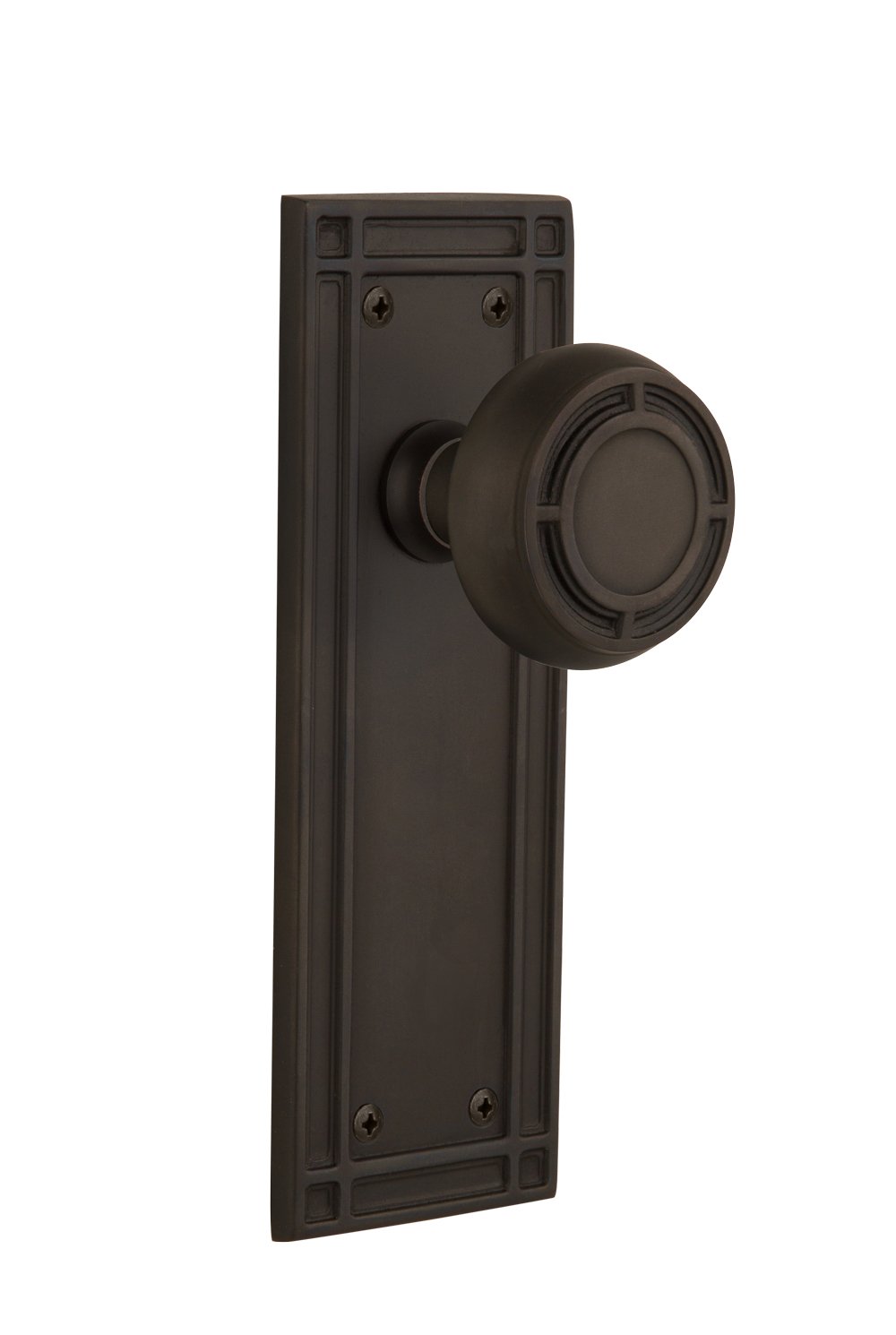 Vintage Mission Plate with Oil-Rubbed Bronze Door Knob - 2.75