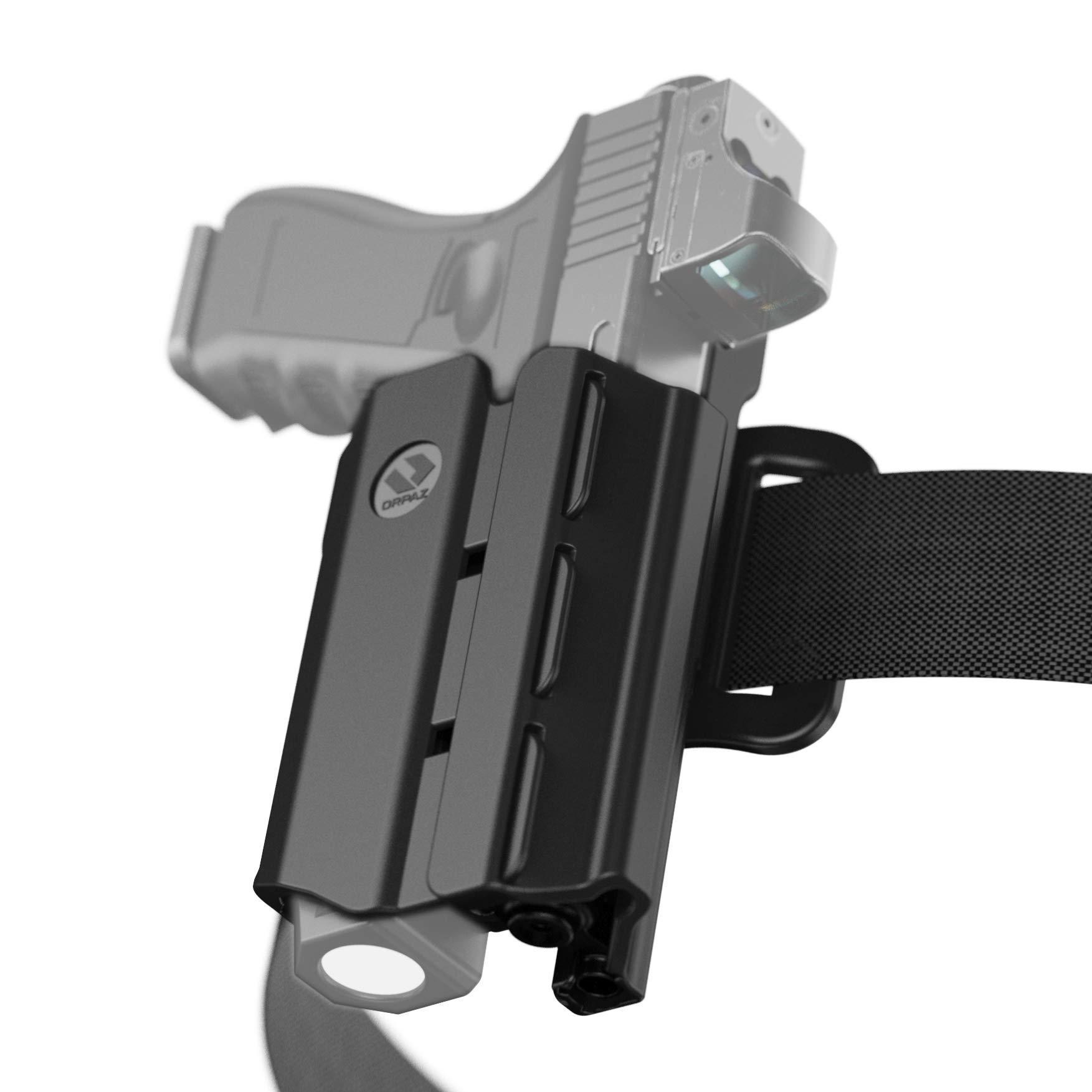 Orpaz T40 Left Handed Light Bearing Holster - Adjustable Modular Tactical Holster Compatible with Most Pistols, Flashlights, Lasers & Optics | Perfect for Concealed Carry, Duty Use & Range Training