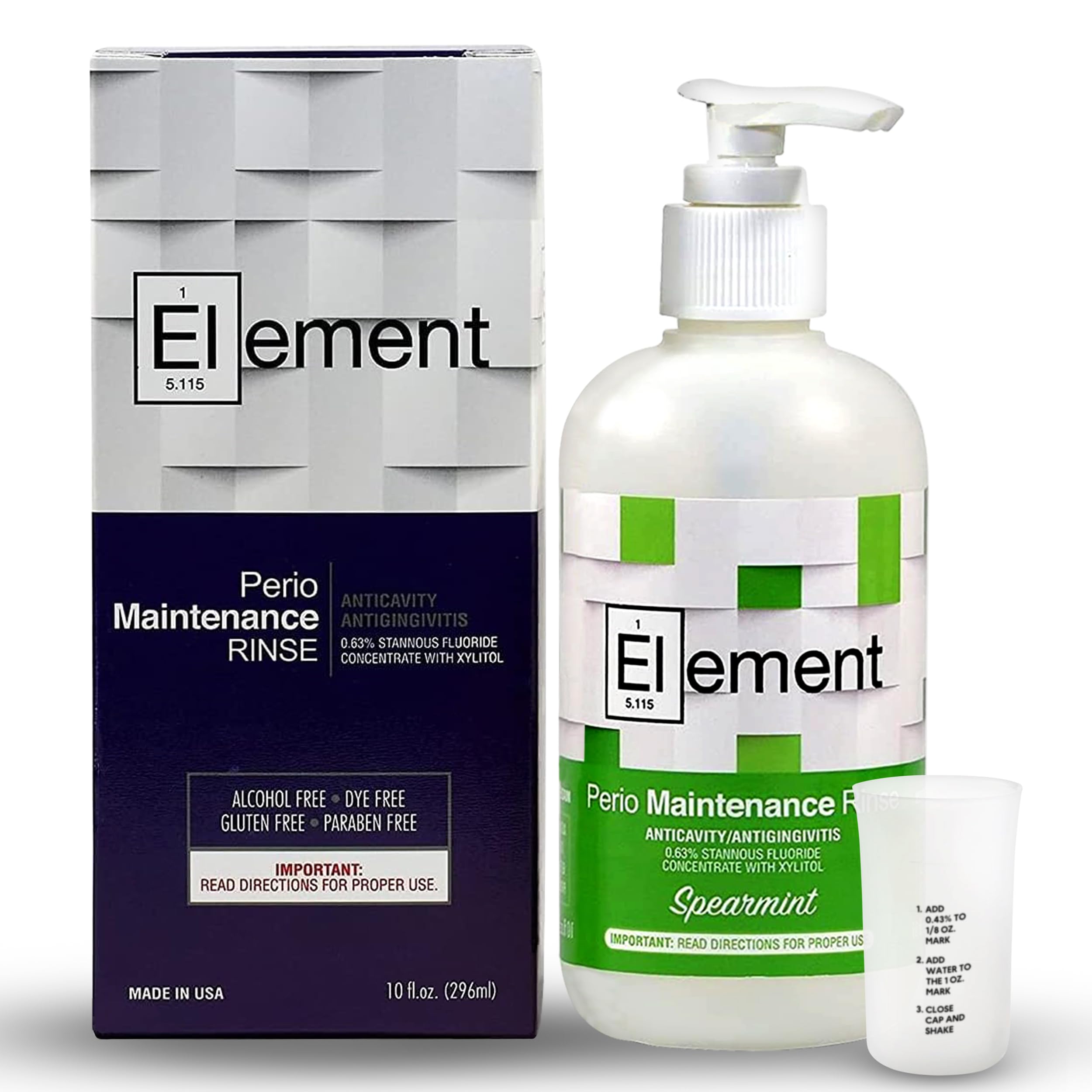 Stannous Fluoride Mouthwash 10 Fl Oz - 0.63% Antimicrobial Perio Rinse for Gingivitis & Plaque Control - Alcohol Free, Dye Free, Paraben Free - Refreshing Spearmint Flavor - Ideal for Daily Oral Care & Sensitive Teeth Protection