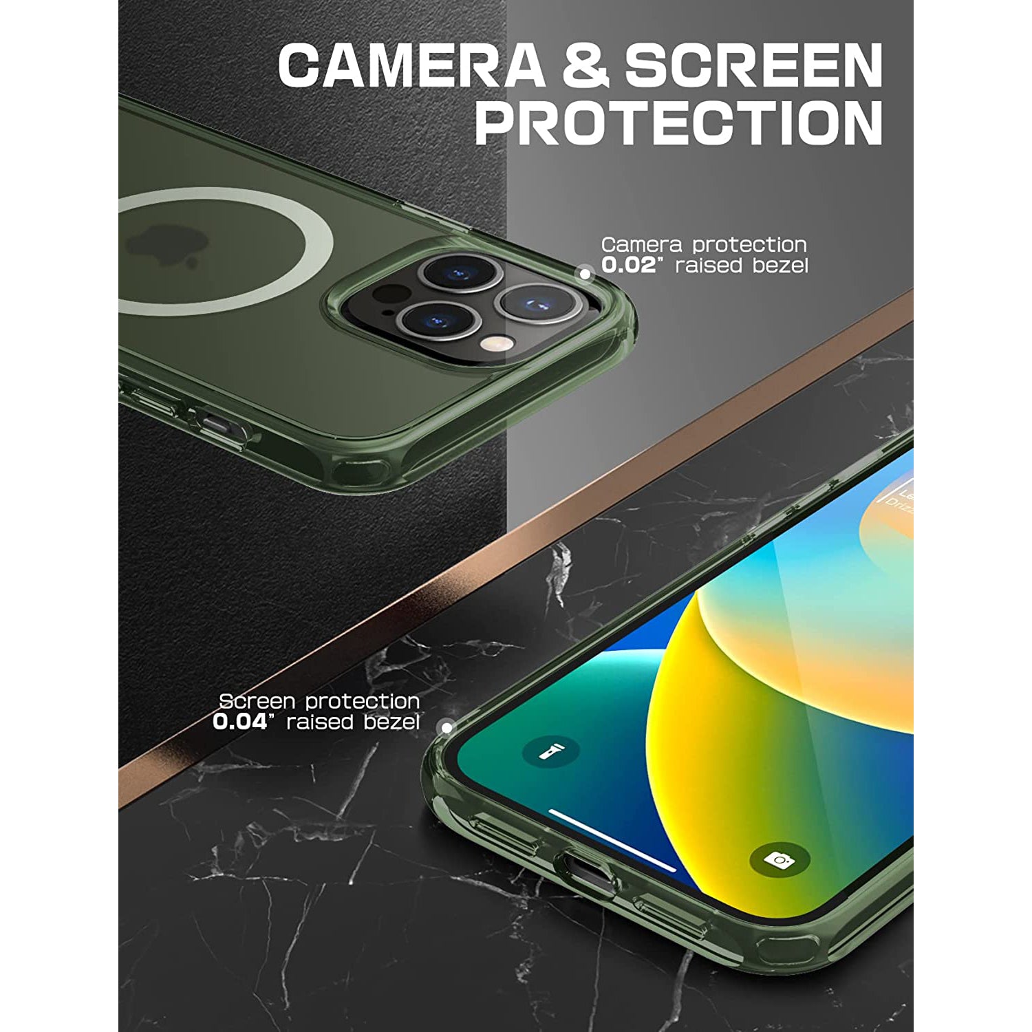 iPhone 14 Pro Max Case 6.7 Inch - Unicorn Beetle MAG Slim Clear Protective Cover with MagSafe Compatible in Green Fog | Perfect for Everyday Use, Travel & Wireless Charging