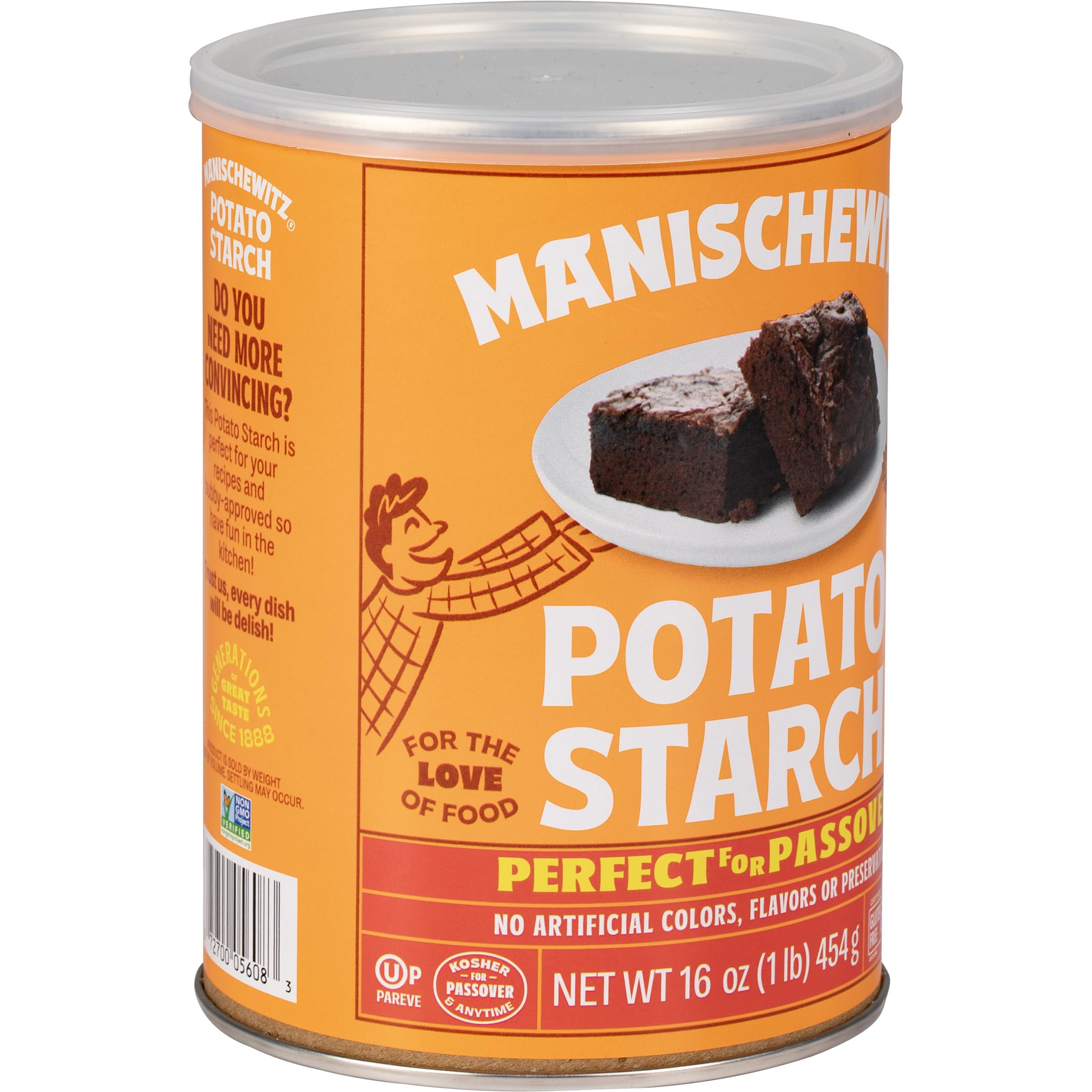 Manischewitz Pure Potato Starch 16oz (1LB) - Gluten Free, Non-GMO, Kosher Certified for Passover - Perfect for Baking, Thickening Soups & Sauces