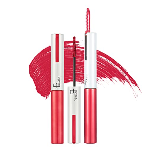 Pudaier 4D Fiber Volumizing Mascara - Rose Color for Thicker, Longer & Curled Lashes | Waterproof, Smudge-Proof & Long-Lasting | Perfect for Daytime Elegance & Nighttime Glamour (1 Piece)