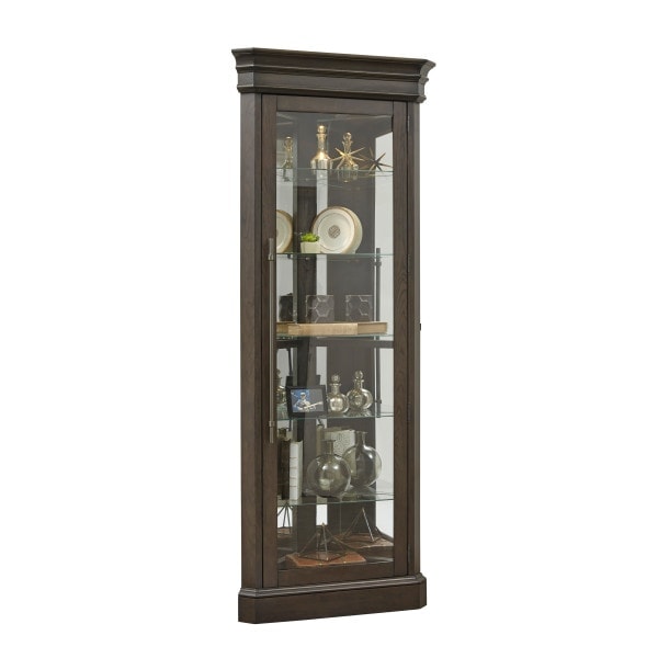 Elegant Corner Curio Cabinet with Glass Shelves - Display Your Collectibles & Antiques in Style | Perfect for Living Room, Dining Room or Bedroom Decor