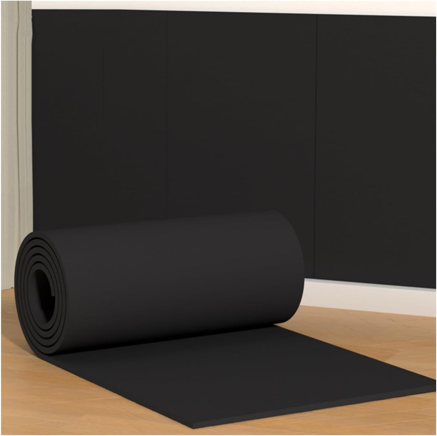 Self-Adhesive Rubber Foam Wall Protectors for Garage & Gym - Black (39.3x275.5in/100x700cm) - Heavy Duty Impact Protection for Walls, Equipment & Vehicles - Perfect for Home Studios, Workshops & Fitness Areas