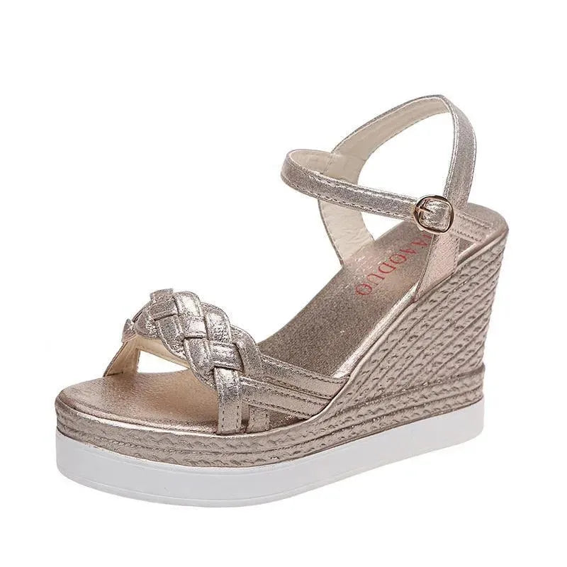Women's Summer Peep Toe Wedge Sandals - Comfortable High Heel Shoes for Beach, Party & Casual Wear | Breathable & Stylish Fashion Footwear