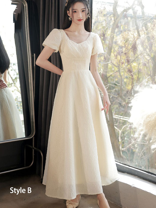 Elegant Champagne A-Line Bridesmaid Maxi Dress for Wedding, Formal Party & Special Occasions - Perfect for Bridesmaids, Prom & Evening Events