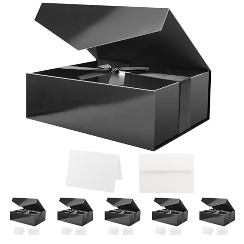 Black-Side Ribbon-11.5x8.1x3.8 Inches-Pack of 6