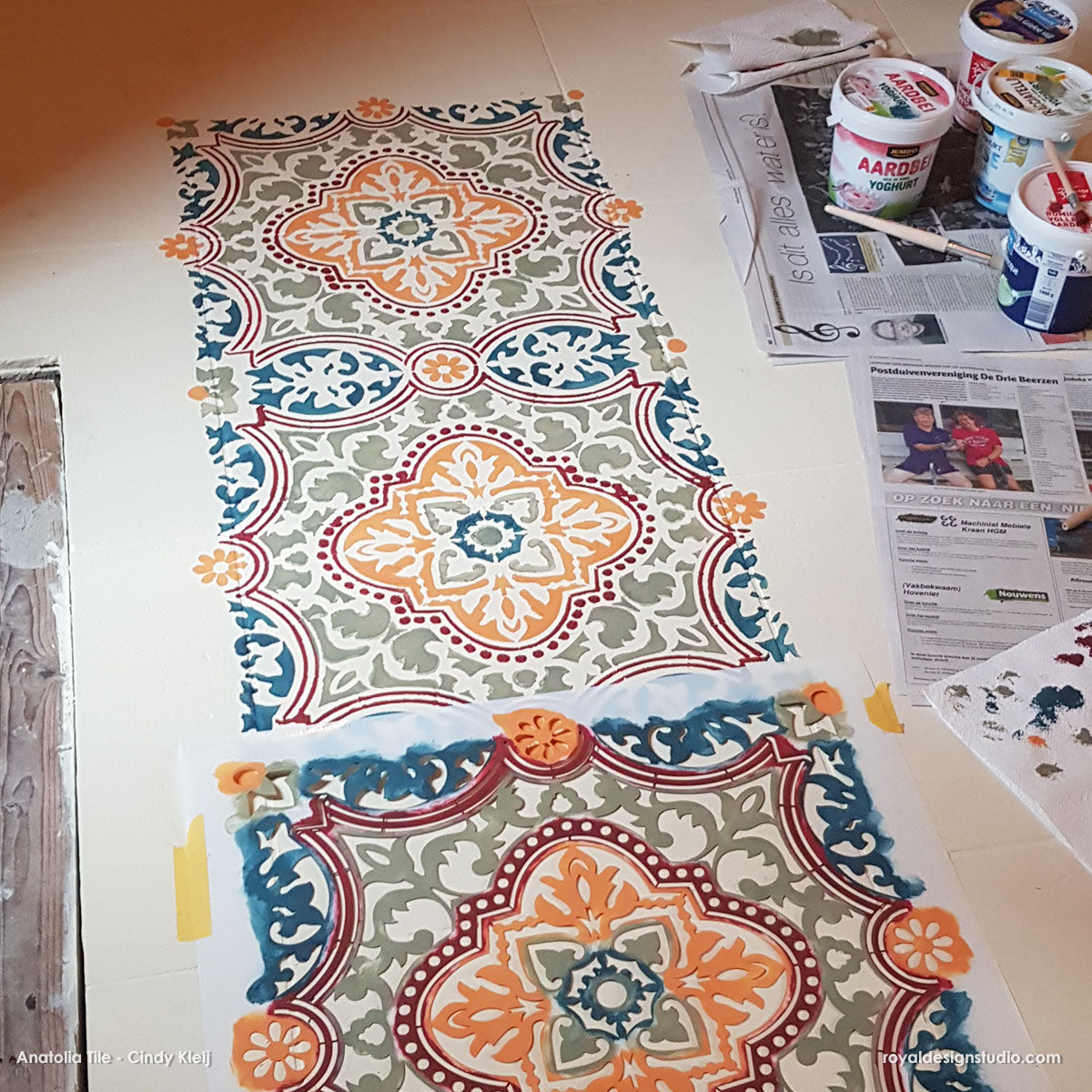 Anatolia Tile Stencil Kit - Reusable DIY Ceramic & Mosaic Tile Painting Template for Home Decor, Bathroom & Kitchen Backsplash - Perfect for DIY Crafts, Wall Art & Floor Designs