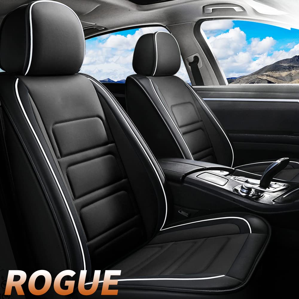 TTX LIGHTING Custom Fit Waterproof Faux Leather Car Seat Covers Full Set for Nissan Rogue 2014-2023 - Airbag Compatible Vehicle Cushion Protectors for Comfort & Style