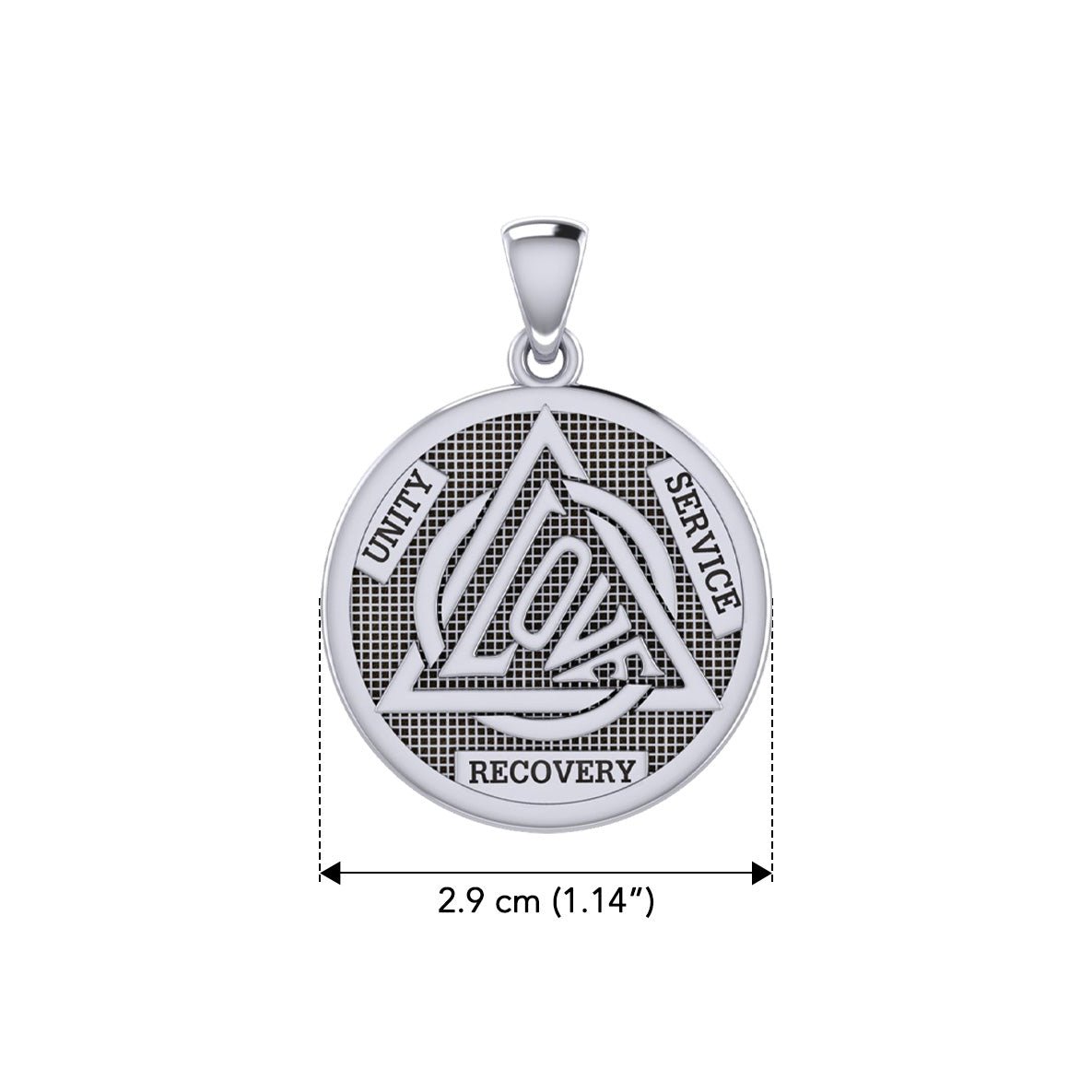 Love in Recovery Sobriety Symbol Pendant - Sterling Silver or 14K Gold - Enamel or Classic Finish - Handmade Jewelry for Addiction Recovery & AA Support - Perfect Gift for Sobriety Milestones & 12-Step Programs