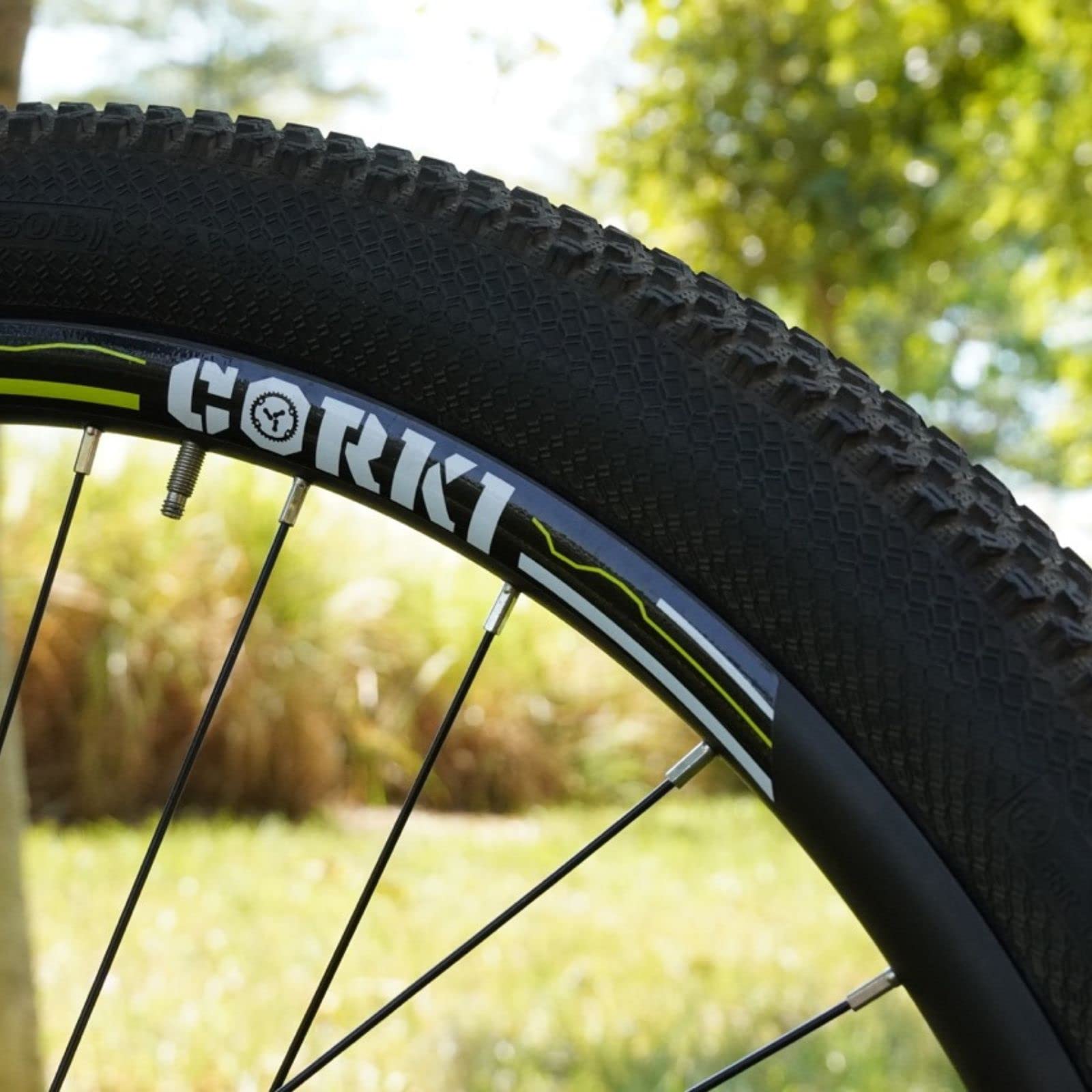 **Corki Cycles TOPO Mountain Bike Wheels - 26/27.5/29 Inch Aluminum Alloy Wheelset with Thru Axle & Dual Disc Brake (1.5-2.6 Inch Width) - Perfect for Trail Riding & Off-Road Adventures**