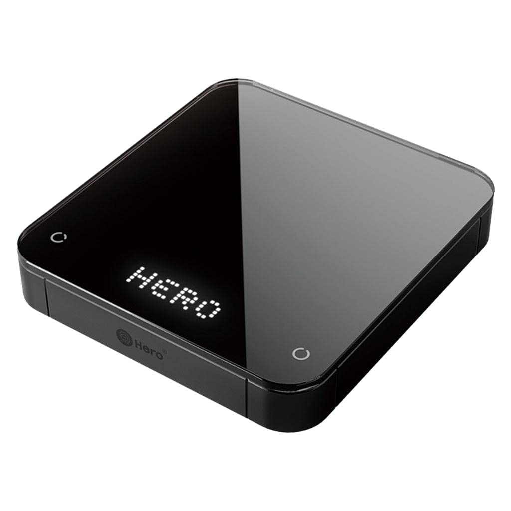 Rechargeable Digital Kitchen Scale with USB Charging, LED Display & Timer - Precise Measuring for Baking, Cooking & Portion Control (Black) - Perfect for Home, Kitchen & Food Prep